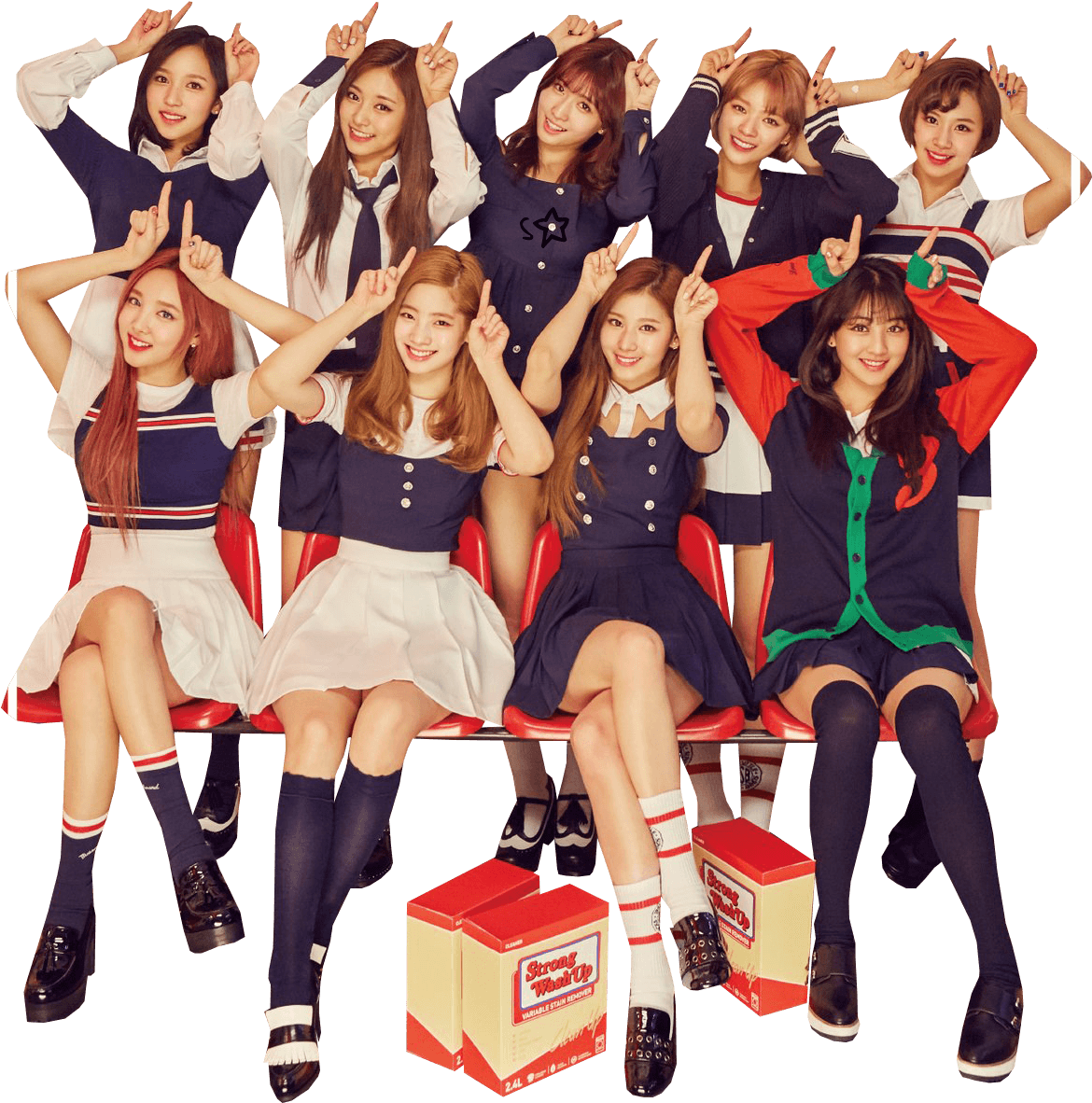 Twice Kpop Grubu Okul Üniforması Konsepti Duvar Kağıdı