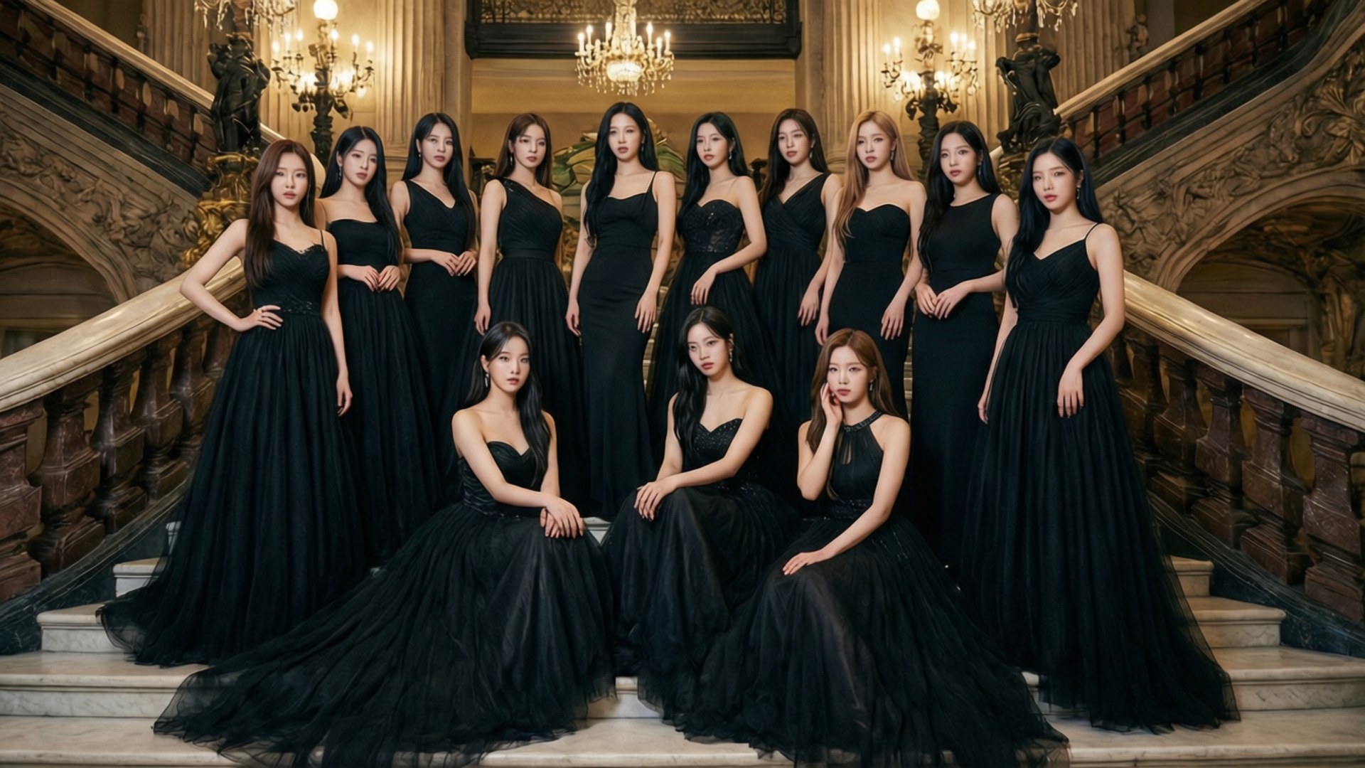 TWICE Siyah Kravatlı Gece Duvar Kağıdı