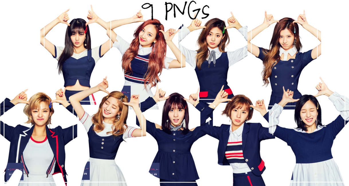Twice Üyeleri Kalp Şeklinde El Hareketi Duvar Kağıdı
