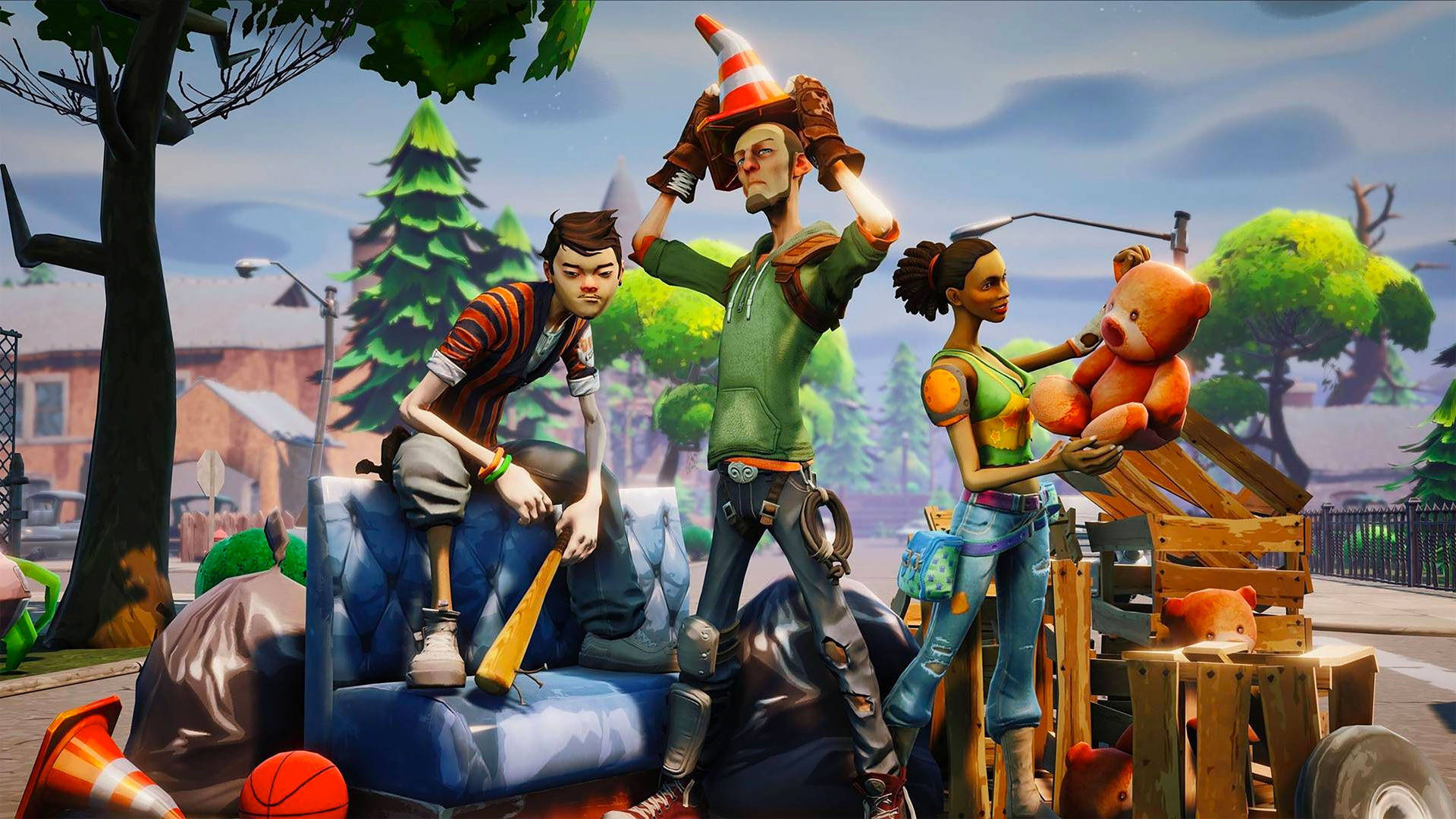 Üç Profesyonel Fortnite Oyuncusu Sonuna Kadar Savaşıyor Duvar Kağıdı