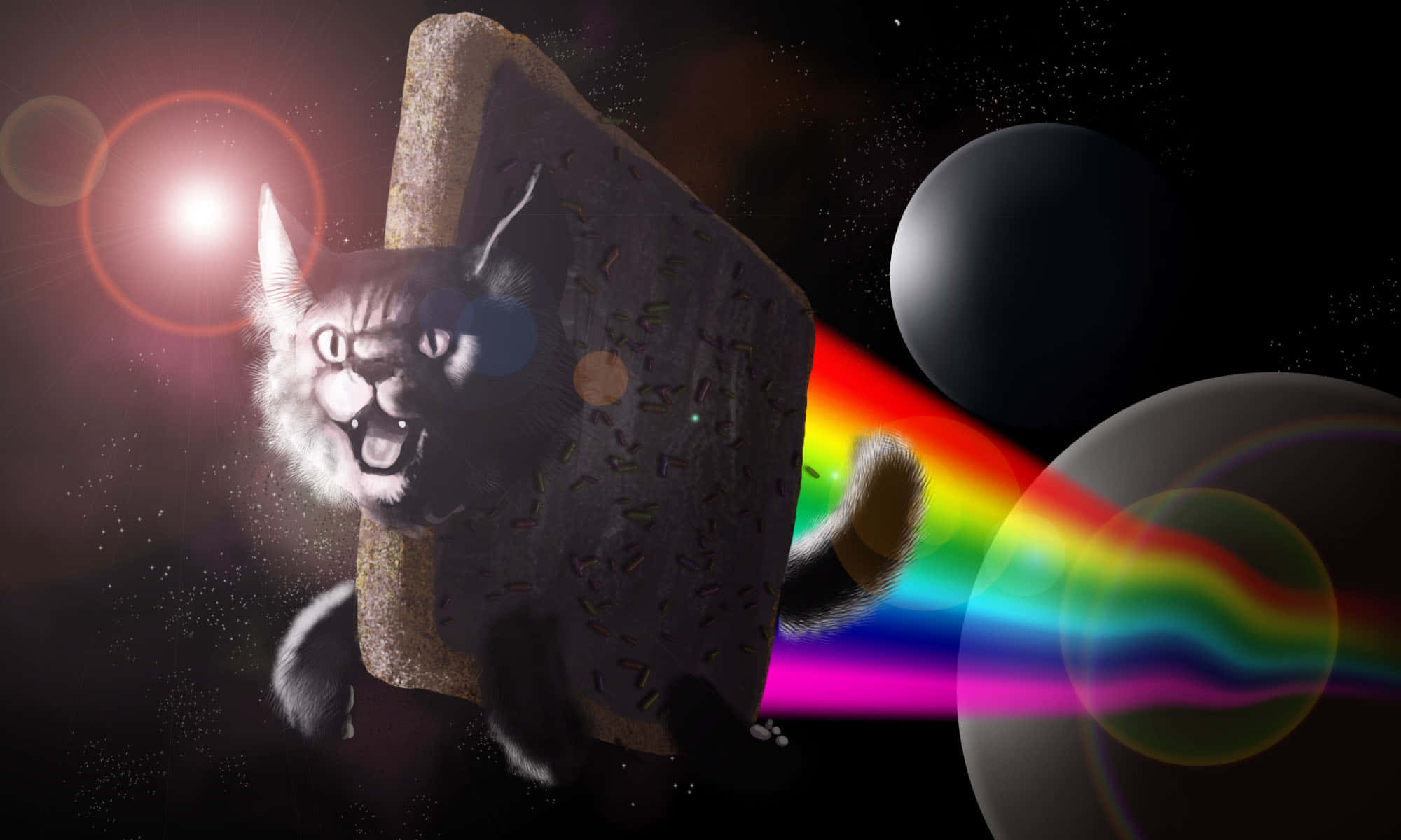 Uçan Nyan Cat Meme Dizüstü Bilgisayar Duvar Kağıdı