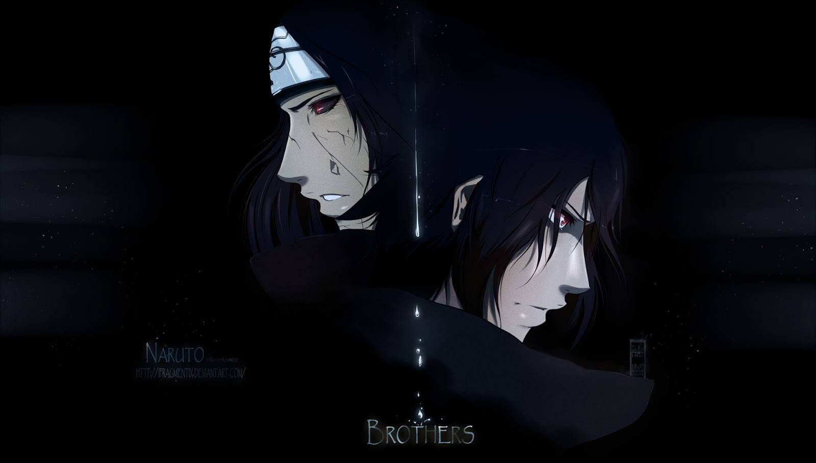 Sasuke ve Itachi Uchiha'nın siyah duvar kağıdı