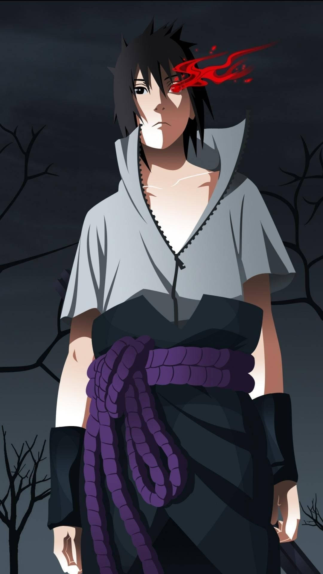 Uchiha Sasuke Naruto iPhone Dijital Sanat Duvar Kağıdı
