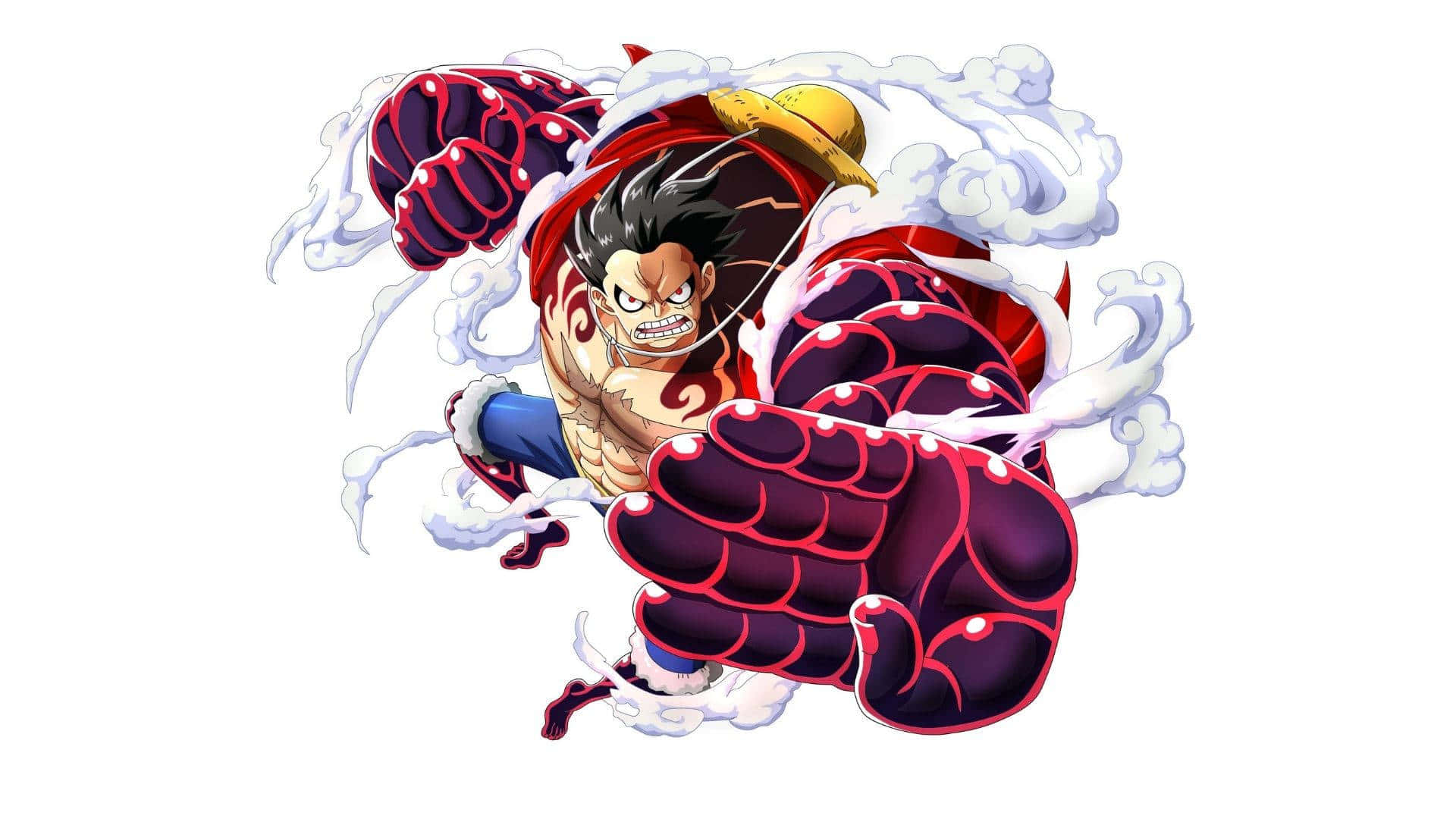 Uçup gitmeye hazır olun- Luffy berrak mavi gökyüzünde süzülüyor Duvar Kağıdı