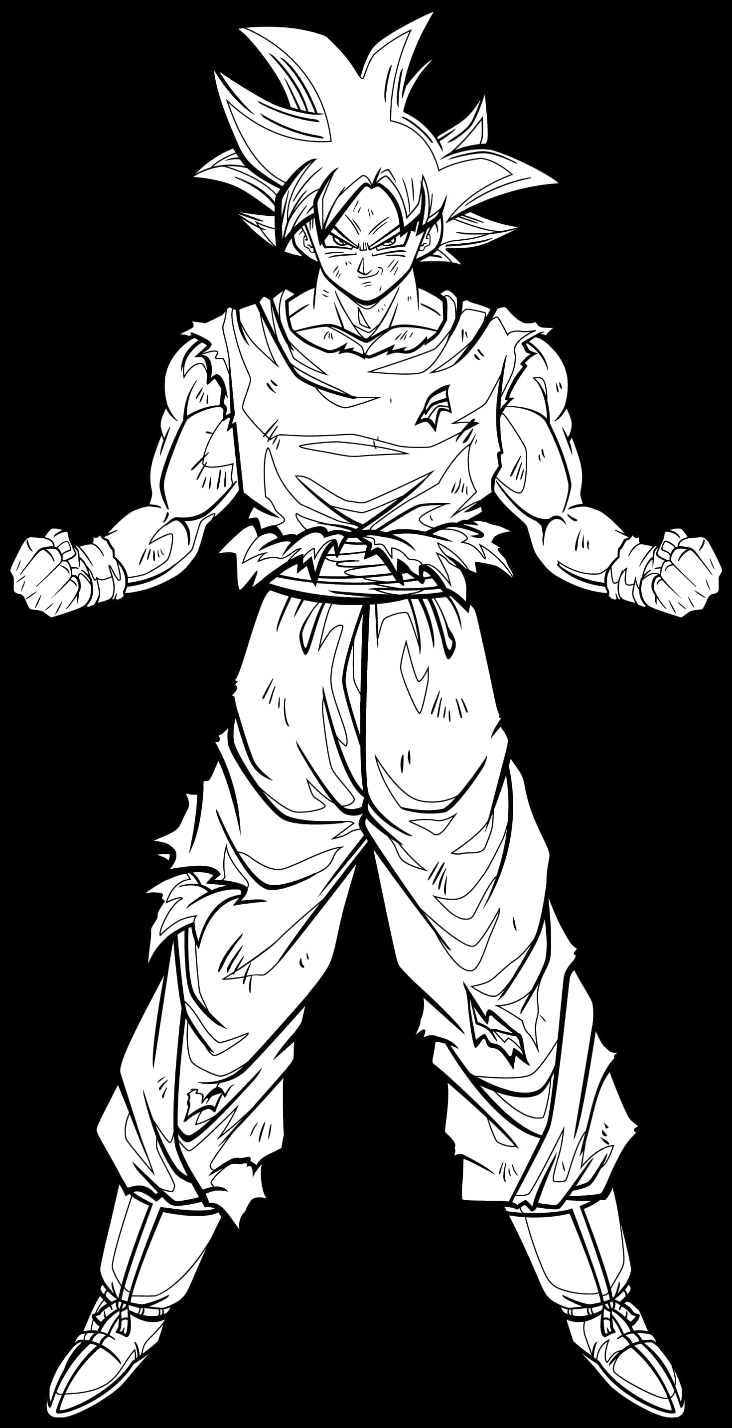Ultra Instinct Goku Çizgi Sanatı Duvar Kağıdı