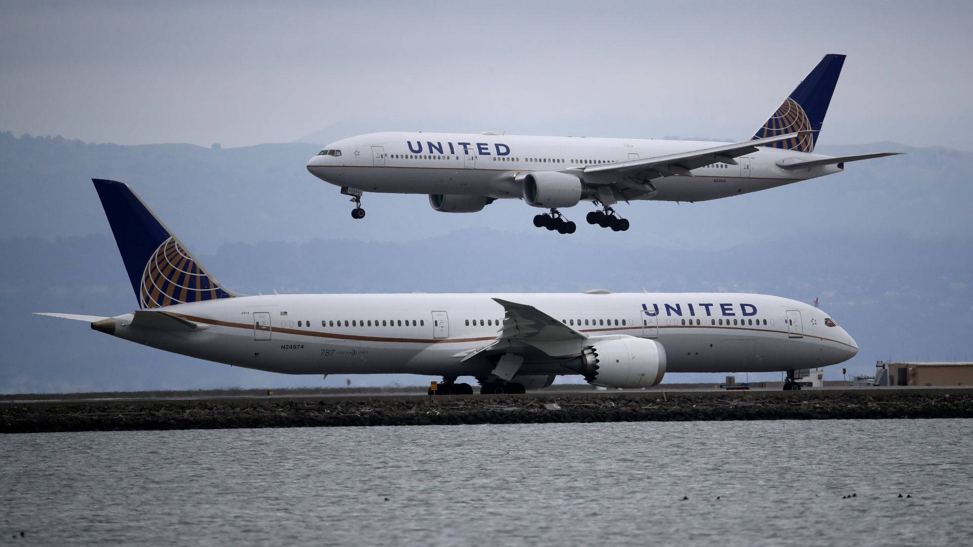 United Airlines Filosu Pistte Duvar Kağıdı