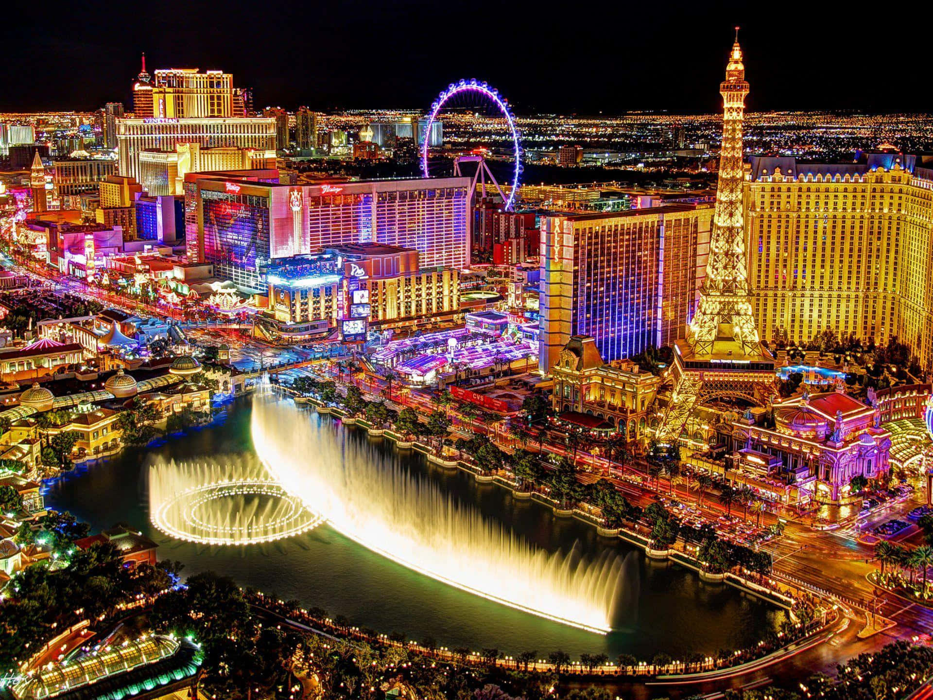 Ünlü Bellagio Çeşmesi Vegas Arka Planı Duvar Kağıdı