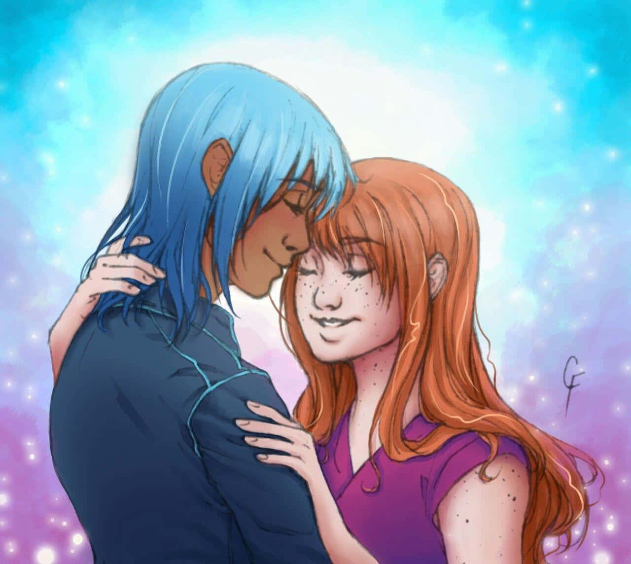UnOrdinary Anime Çifti Samimi An Duvar Kağıdı