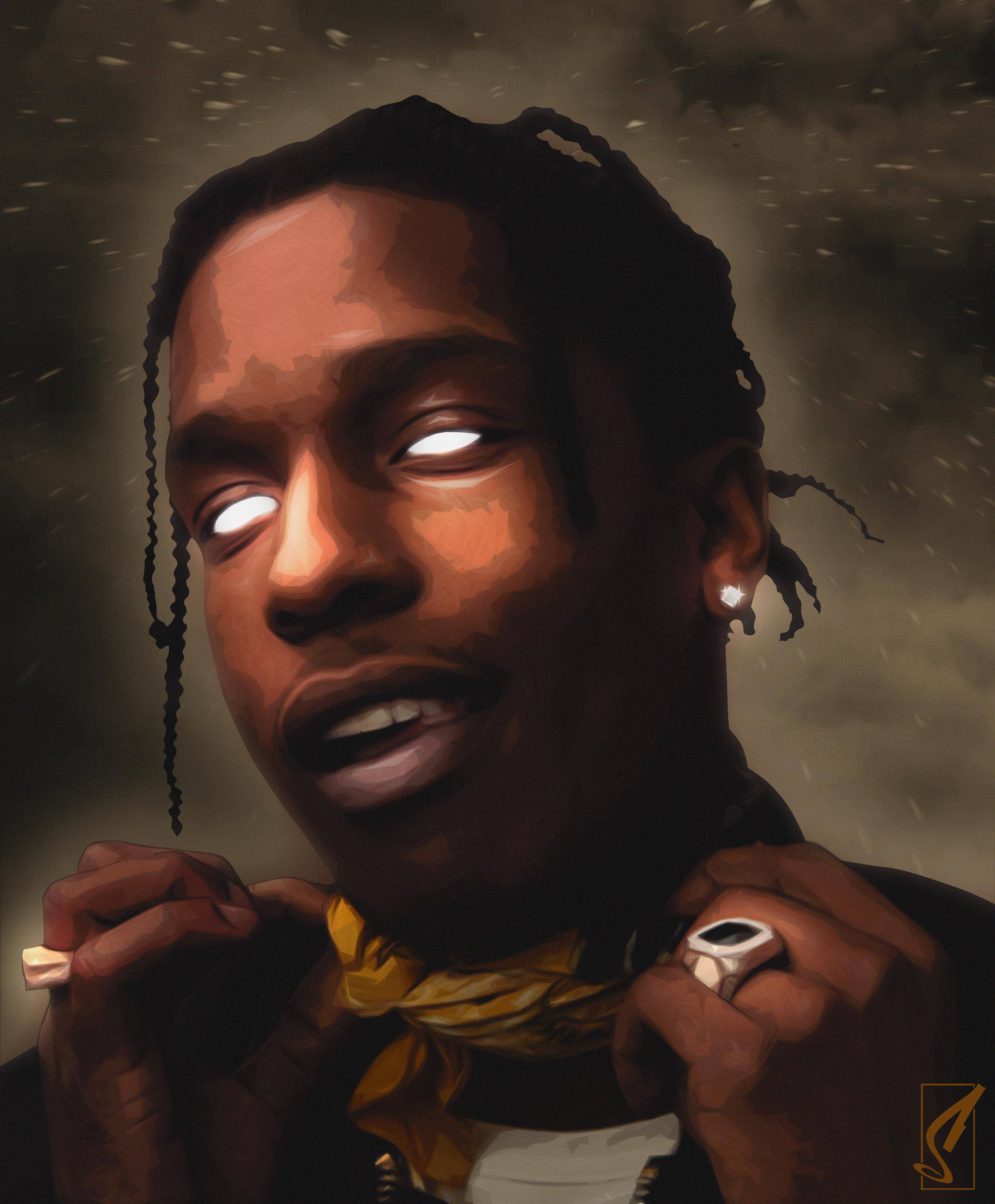Ürkütücü Asap Rocky Sanatı Duvar Kağıdı