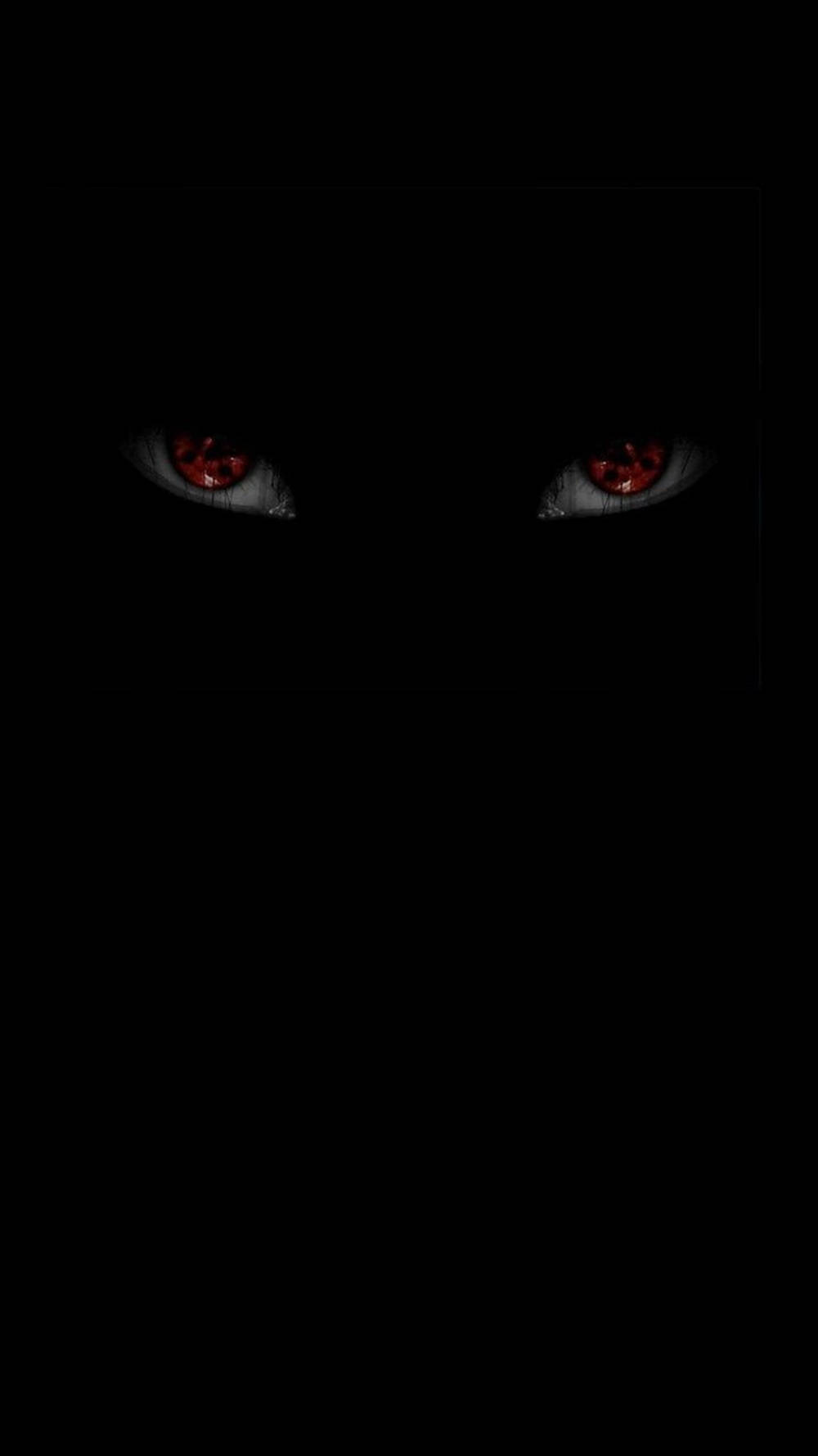 Ürkütücü Sharingan Gözler Naruto Siyah Duvar Kağıdı