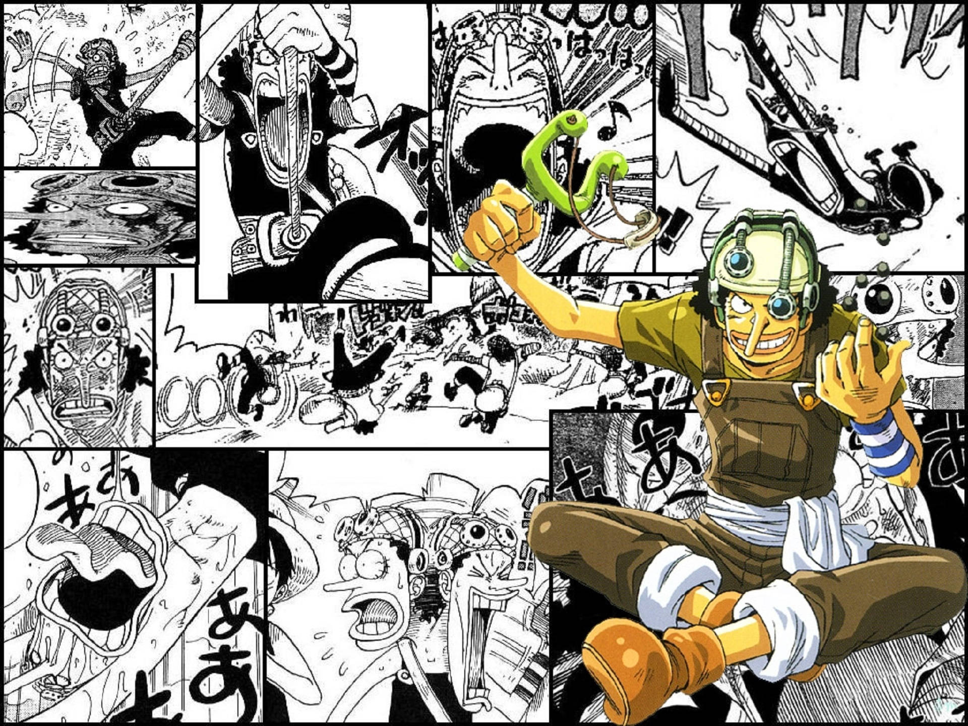 Usopp'un Komik Anları Manga Paneli Duvar Kağıdı