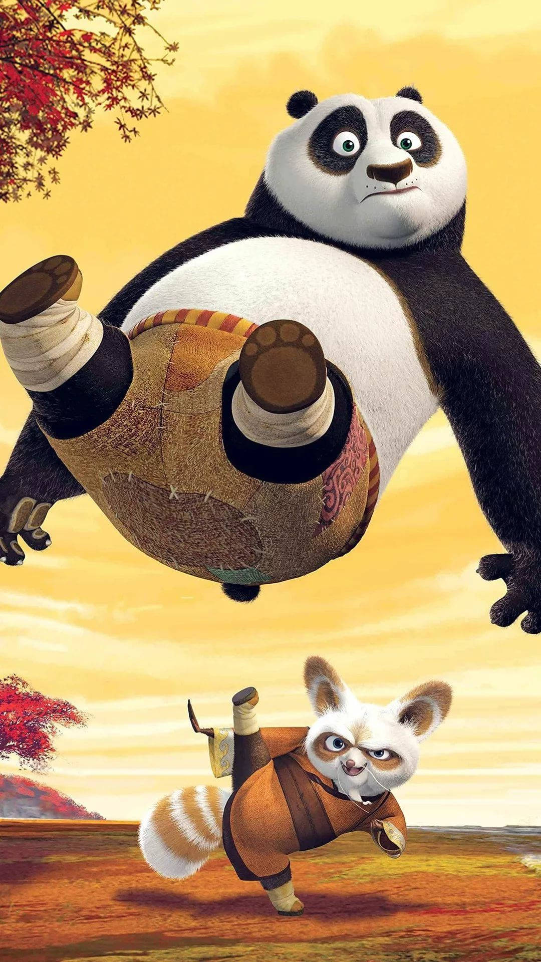 Usta Shifu ve Po Çizgi Film Telefon Duvar Kağıdı