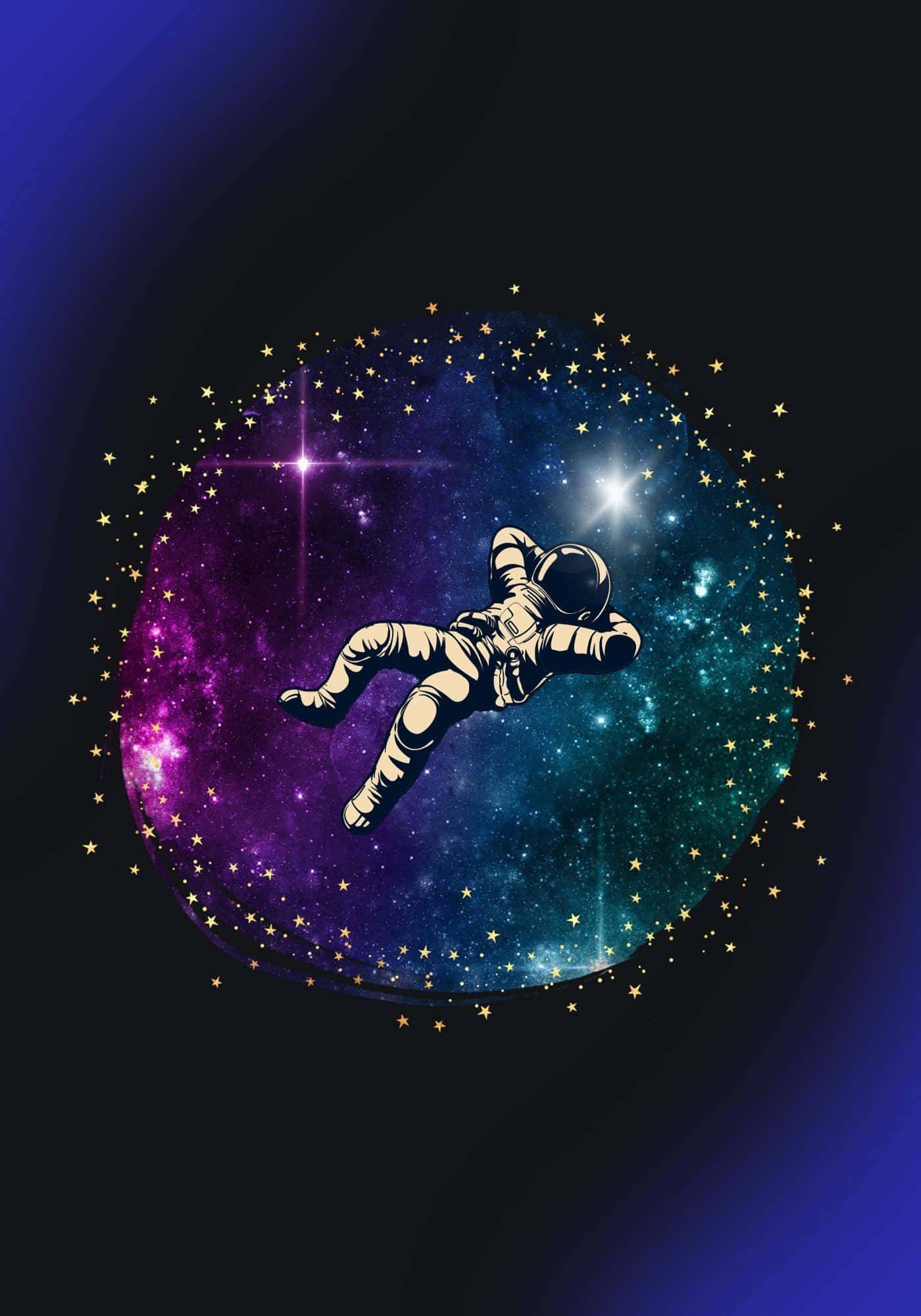 Uzay Arkaplanında Havada Süzülen Havalı Astronot Duvar Kağıdı