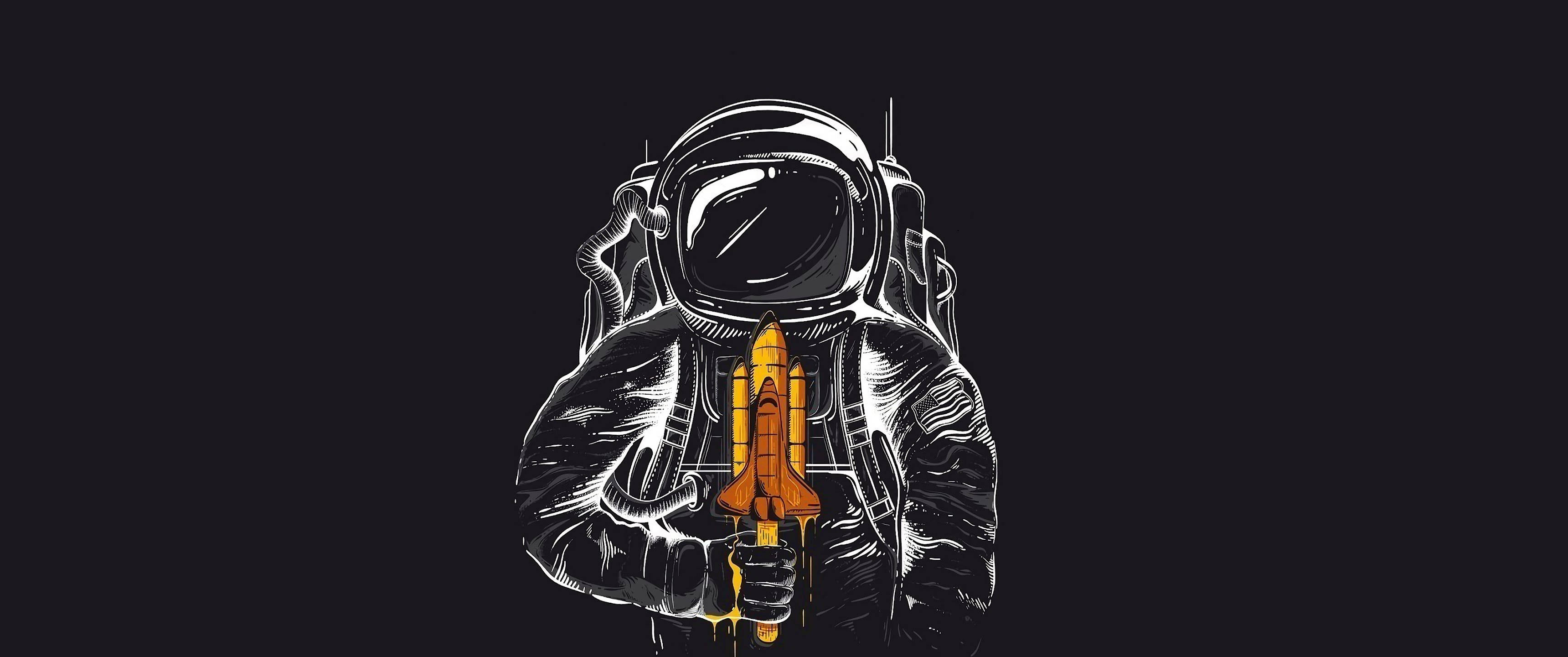 Uzay Estetiği Astronot ve Uzay Mekiği Duvar Kağıdı