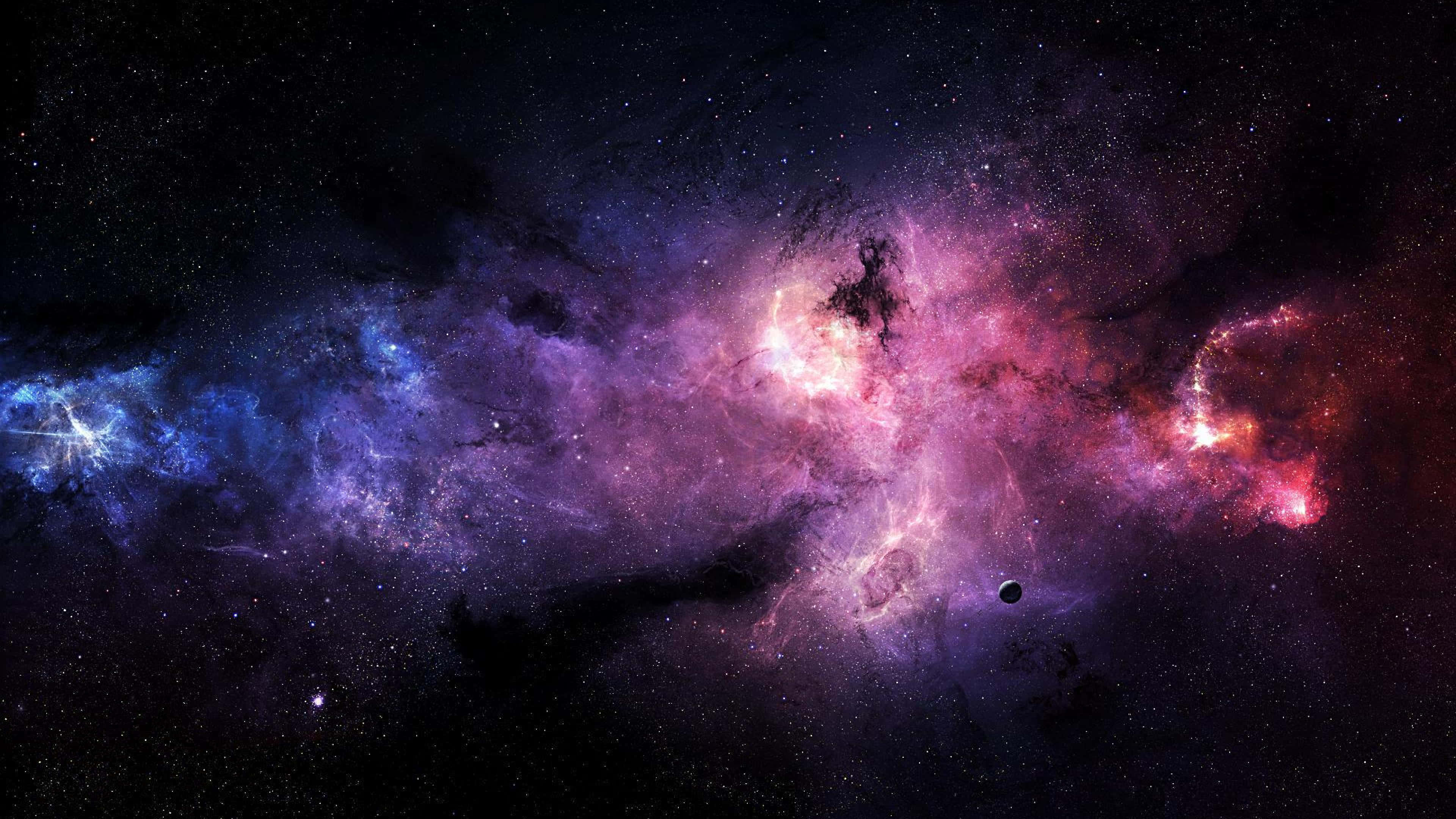 Uzay Galaksi Pembe Nebula Duvar Kağıdı