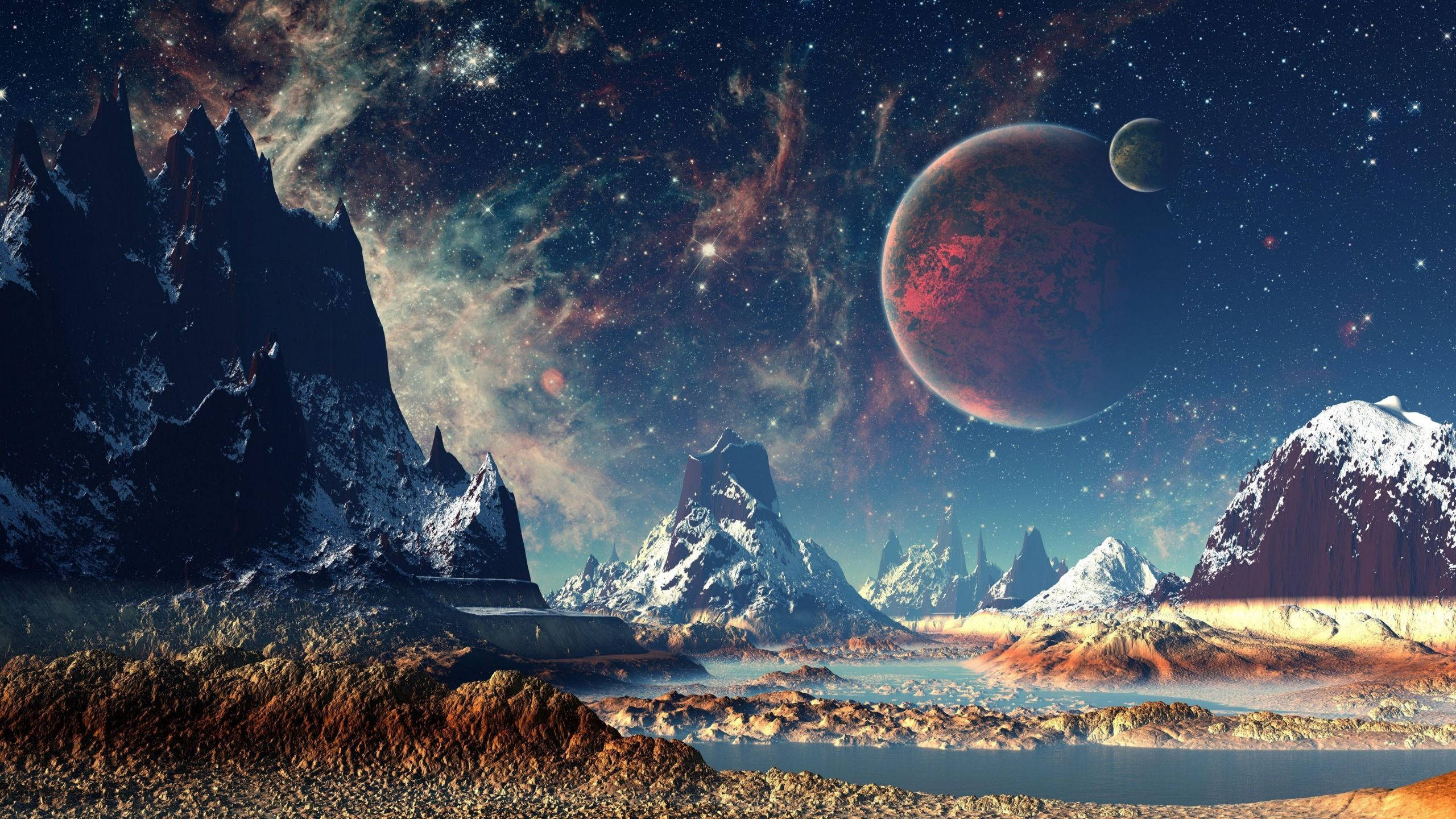 Uzayda Farklı Bir Gezegen 2560x1440 Duvar Kağıdı