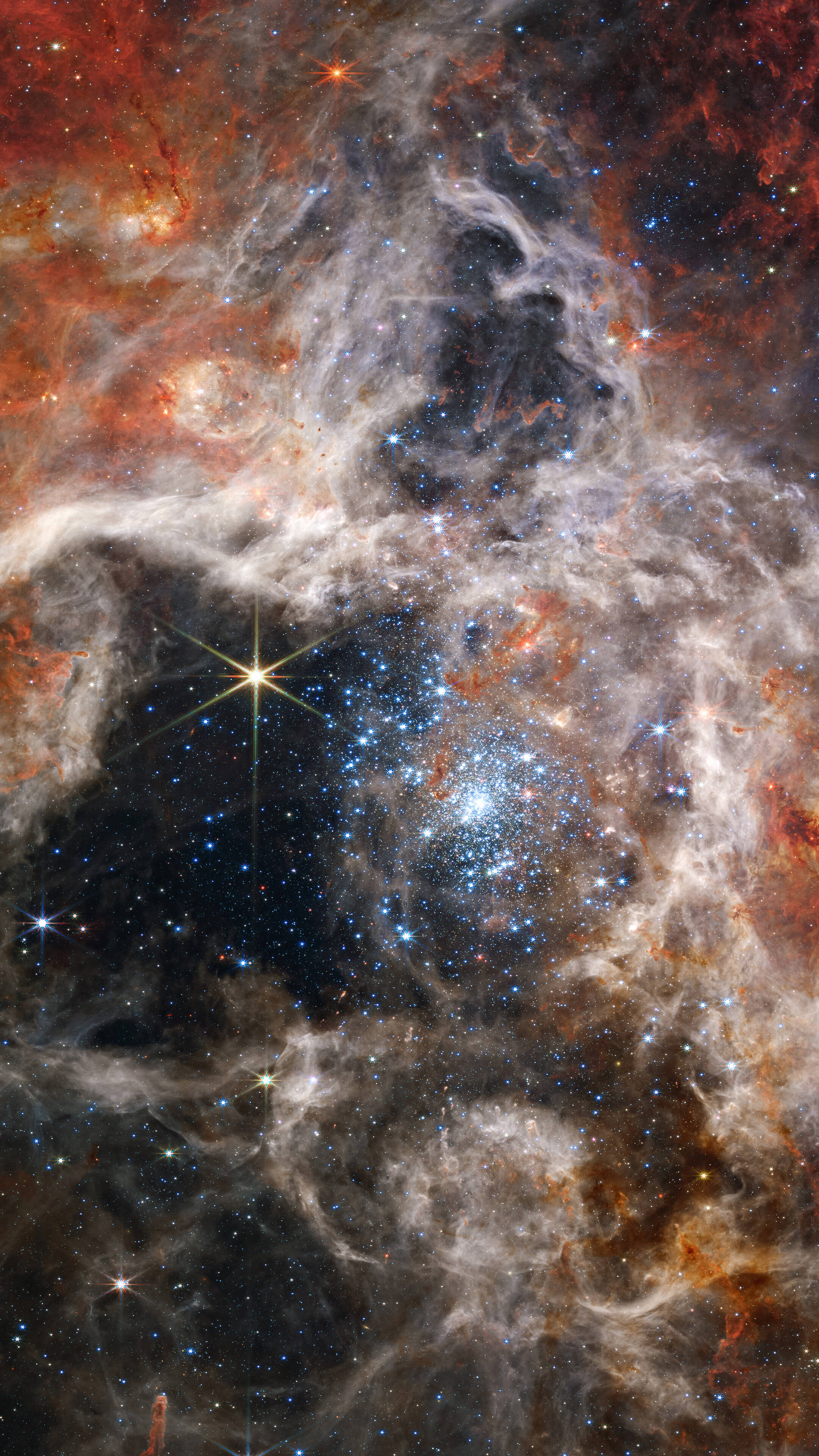 Uzayda Nebula Bulutları 4K Telefon Duvar Kağıdı