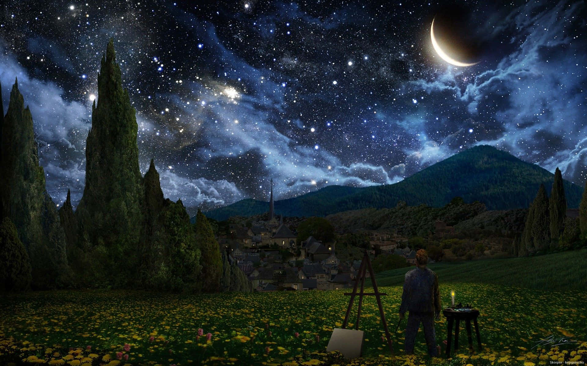 Uzayda Nefes Kesen Galaksi ve Nebula Manzarası Duvar Kağıdı