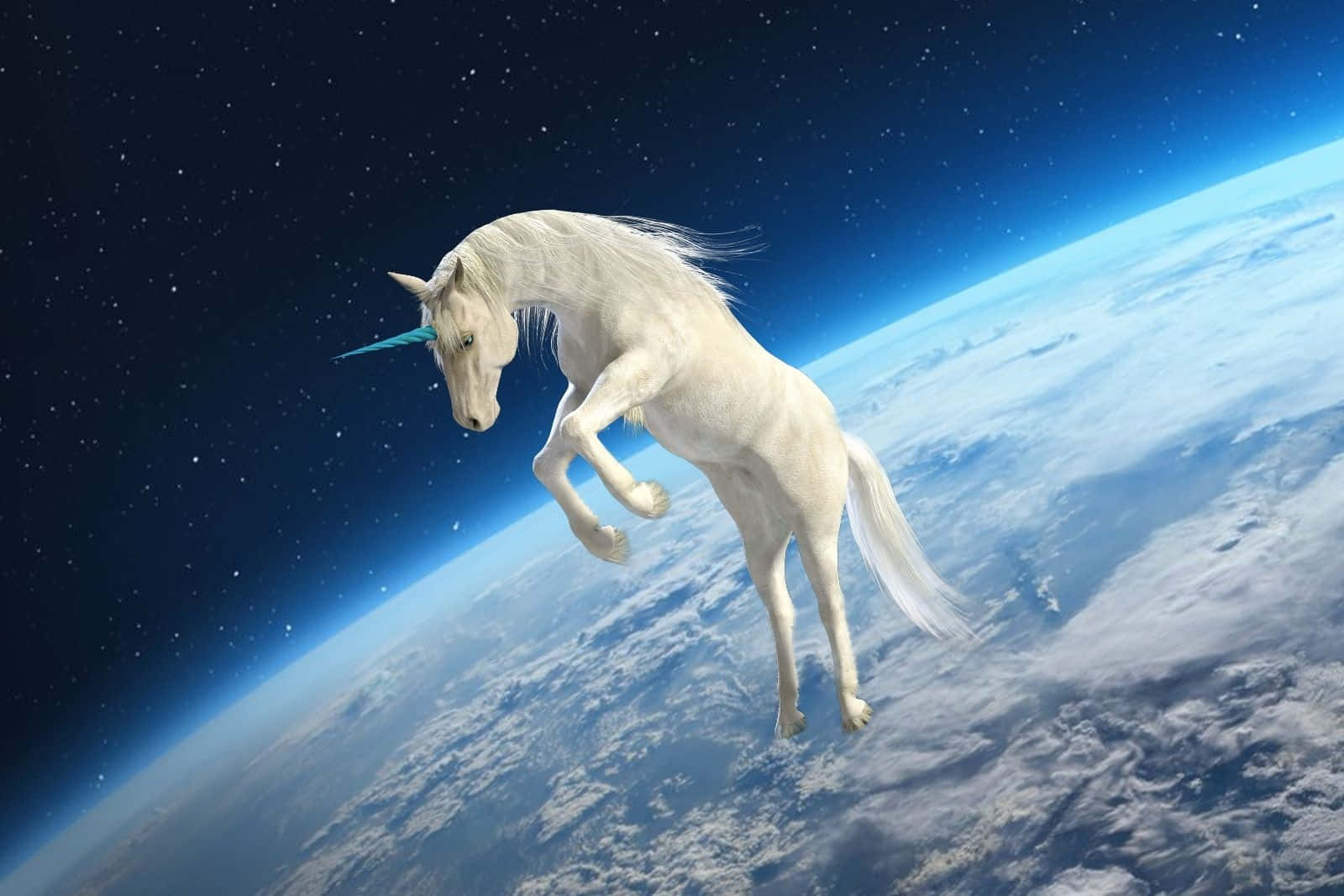 Uzayda Unicorn Resmi Duvar Kağıdı