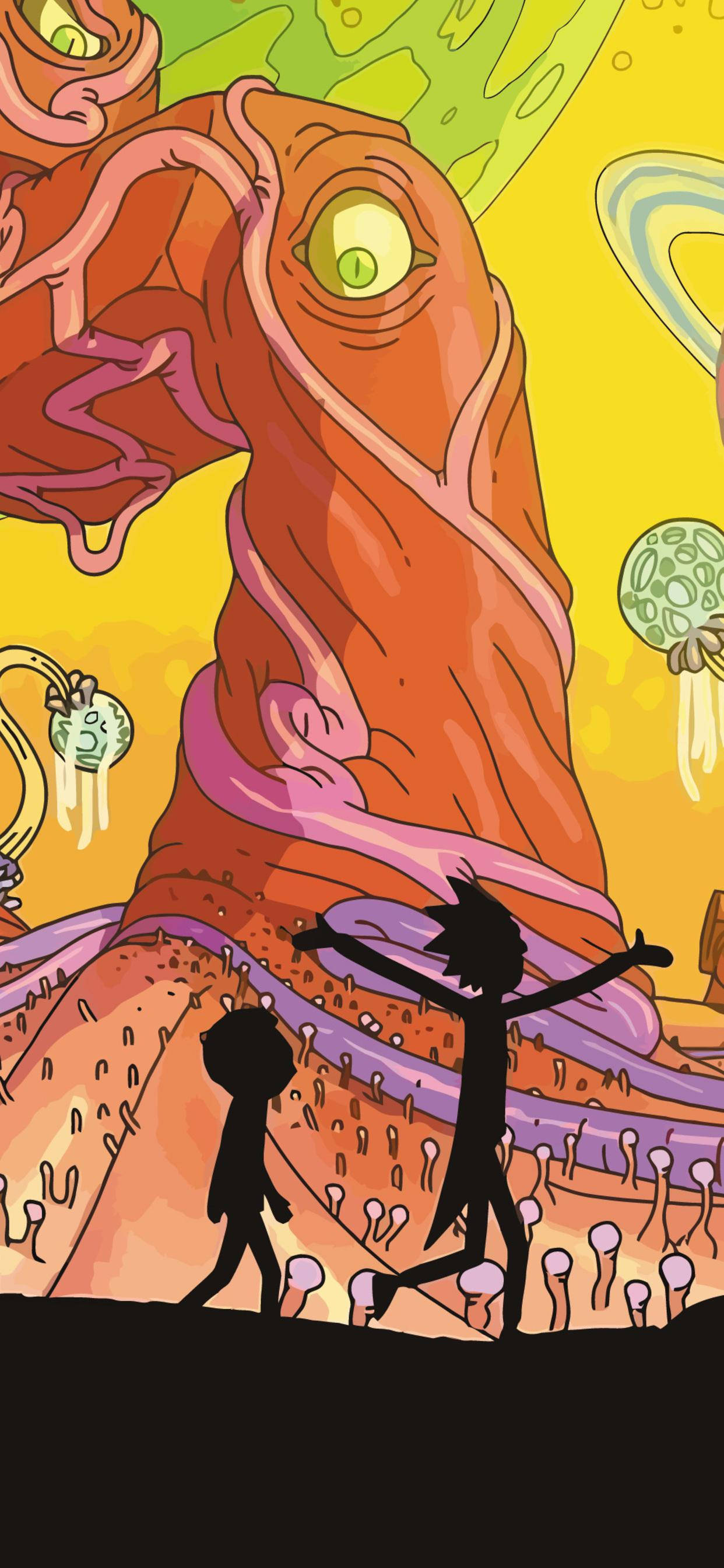 Uzaylı Ağaç Rick and Morty iPhone Duvar Kağıdı