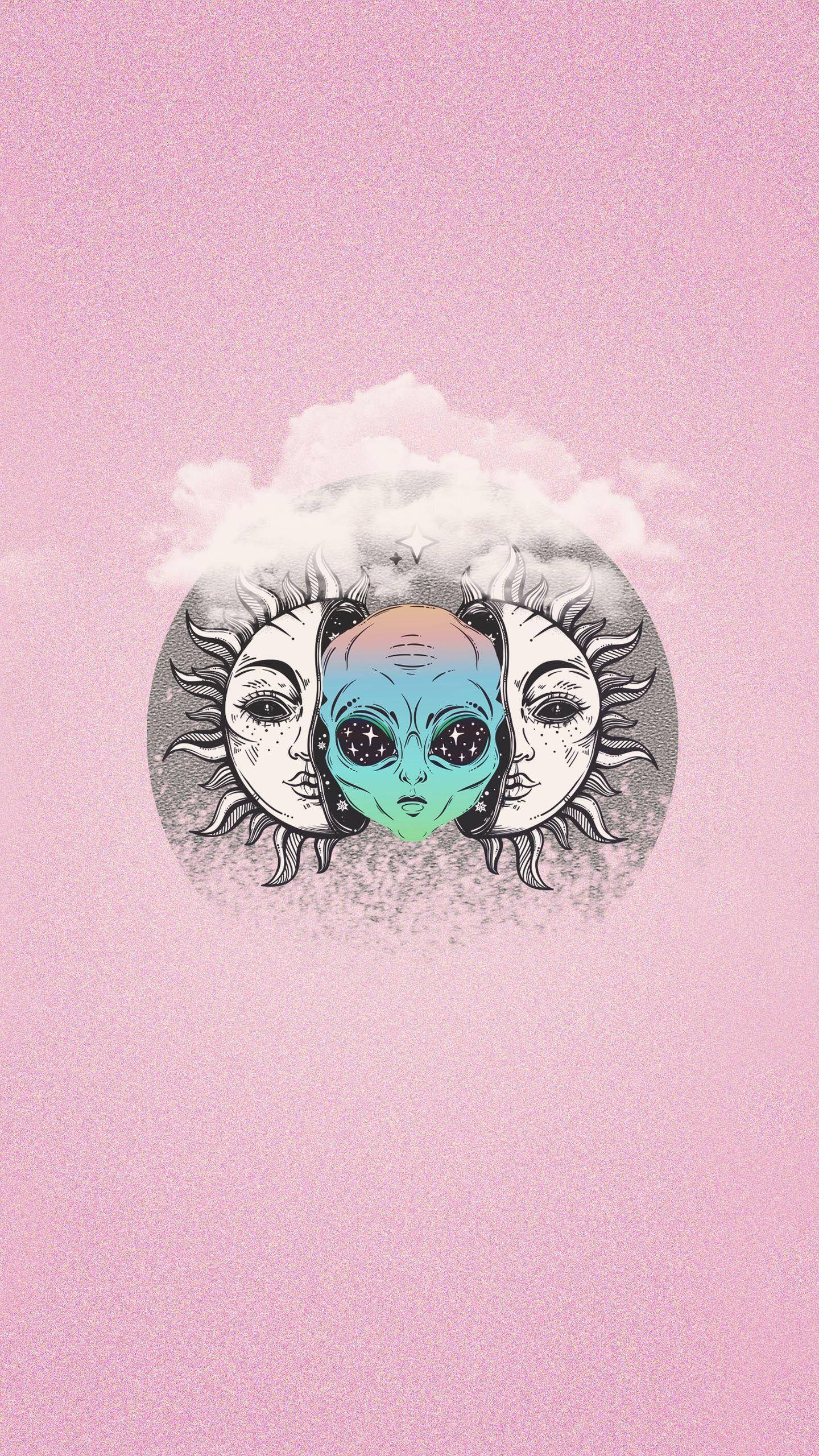Uzaylı Güneş Trippy Estetik Duvar Kağıdı