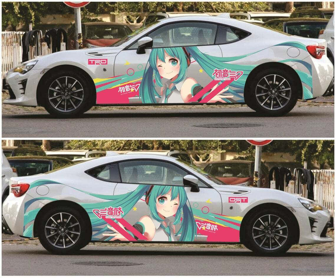 üzerinde anime karakterleri olan bir araba Duvar Kağıdı