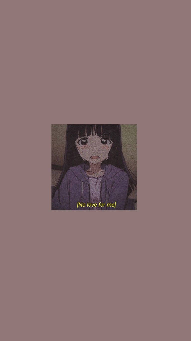 Üzgün Anime Kızı Estetiği Duvar Kağıdı