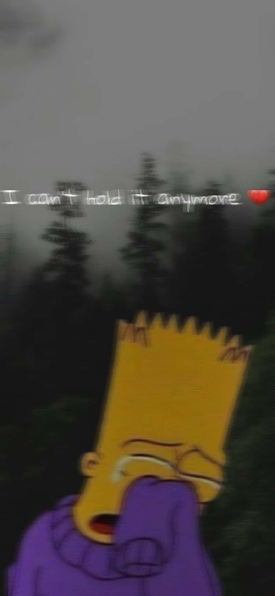Üzgün Bart Simpson ile Yalnızlığın Acısını Hissedin Duvar Kağıdı