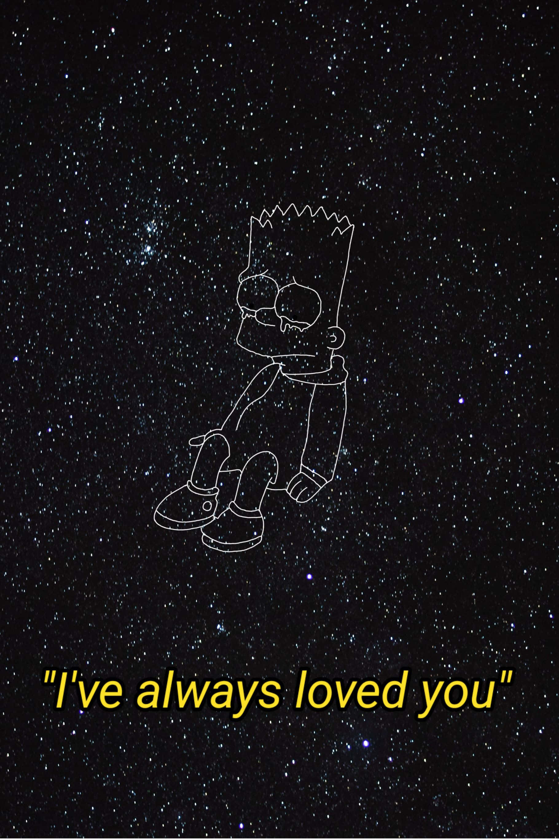 Üzgün Bart Simpson Takımyıldızı Resmi Duvar Kağıdı