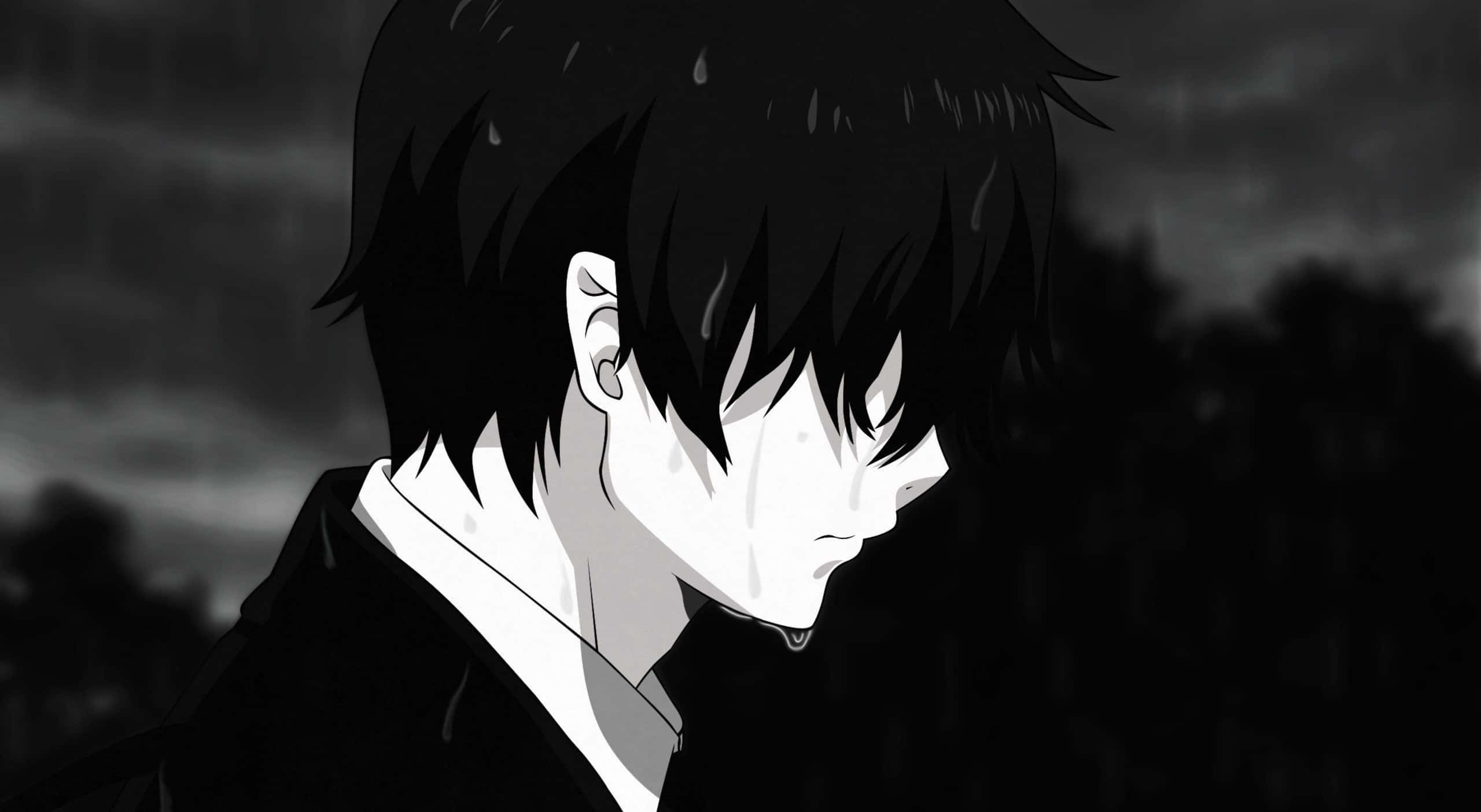 Üzgün Estetik Anime Çocuk Gözyaşlarıyla Duvar Kağıdı