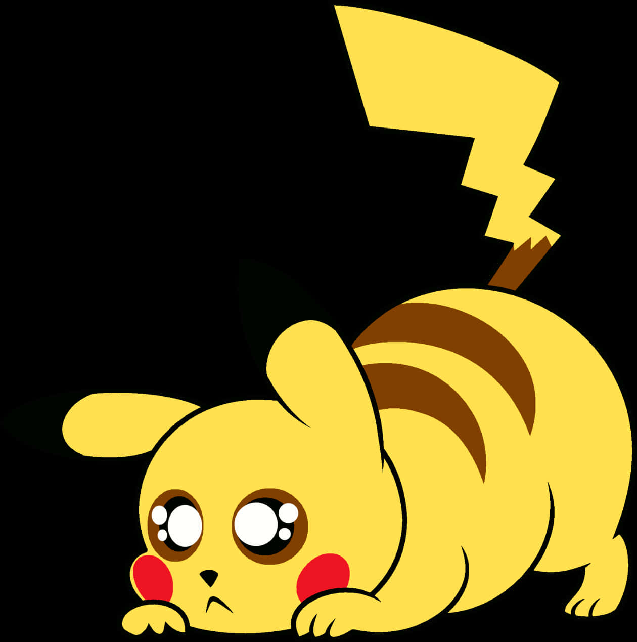 Üzgün Pikachu Siyah Arkaplan Duvar Kağıdı