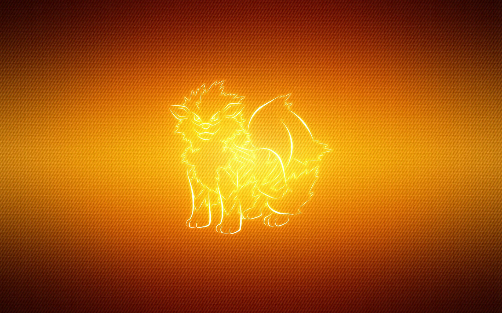 Pokemon Arcanine'in neon sarısı fanart duvar kağıdı.
