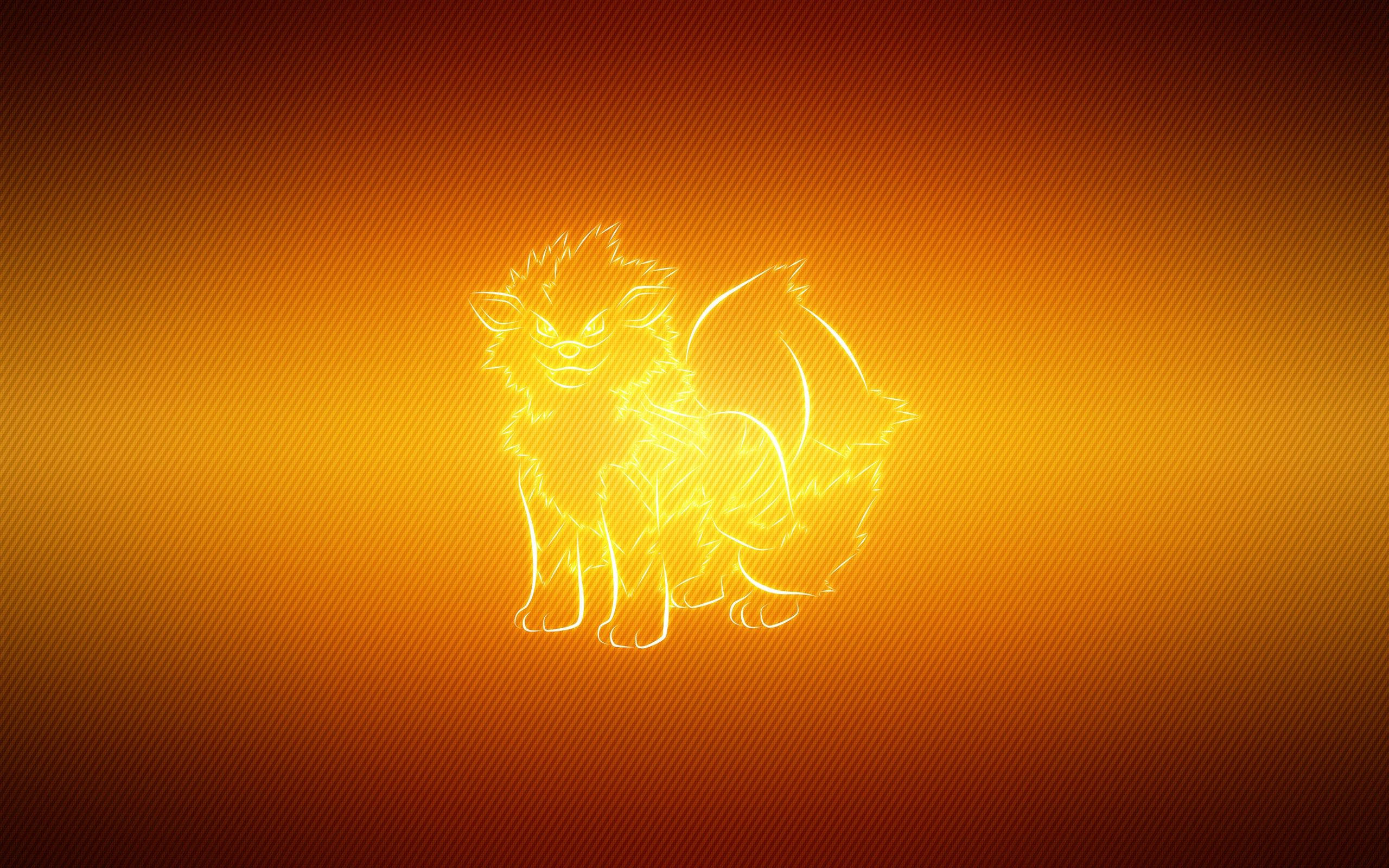 "Vahşi Arcanine neon şehirde dolaşıyor." Duvar Kağıdı