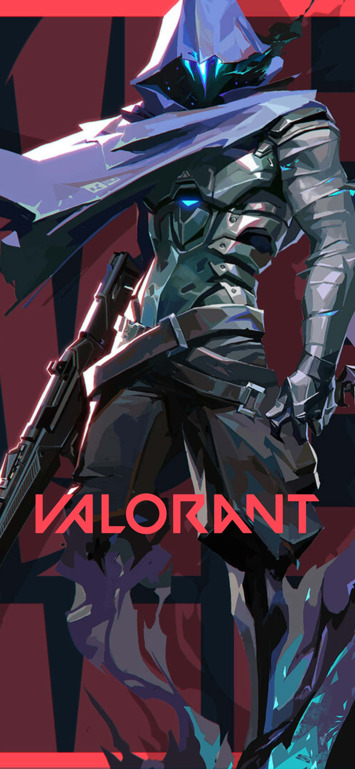 valorant - kılıçlı ve kırmızı arka planlı bir karakter Duvar Kağıdı