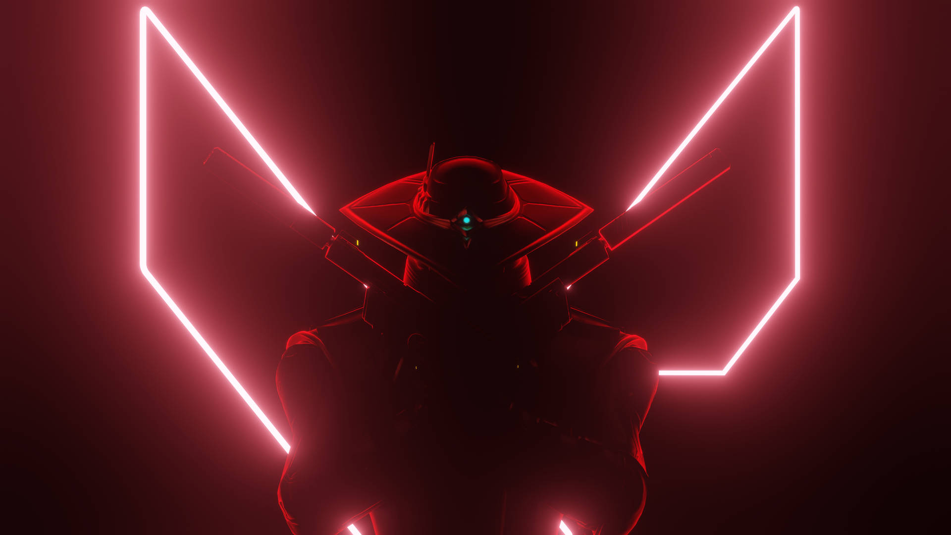 Valorant Cypher neon ışık duvar kağıdı