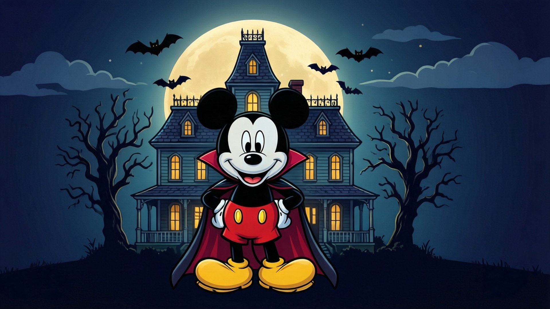 Vampir Mickey Vektör Duvar Kağıdı
