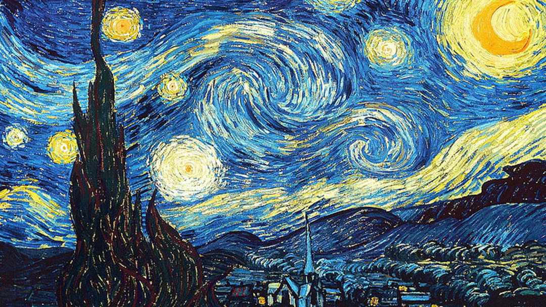 Van Gogh Mavi Yıldız Tablosu — Mavi estetik GIF Duvar Kağıdı