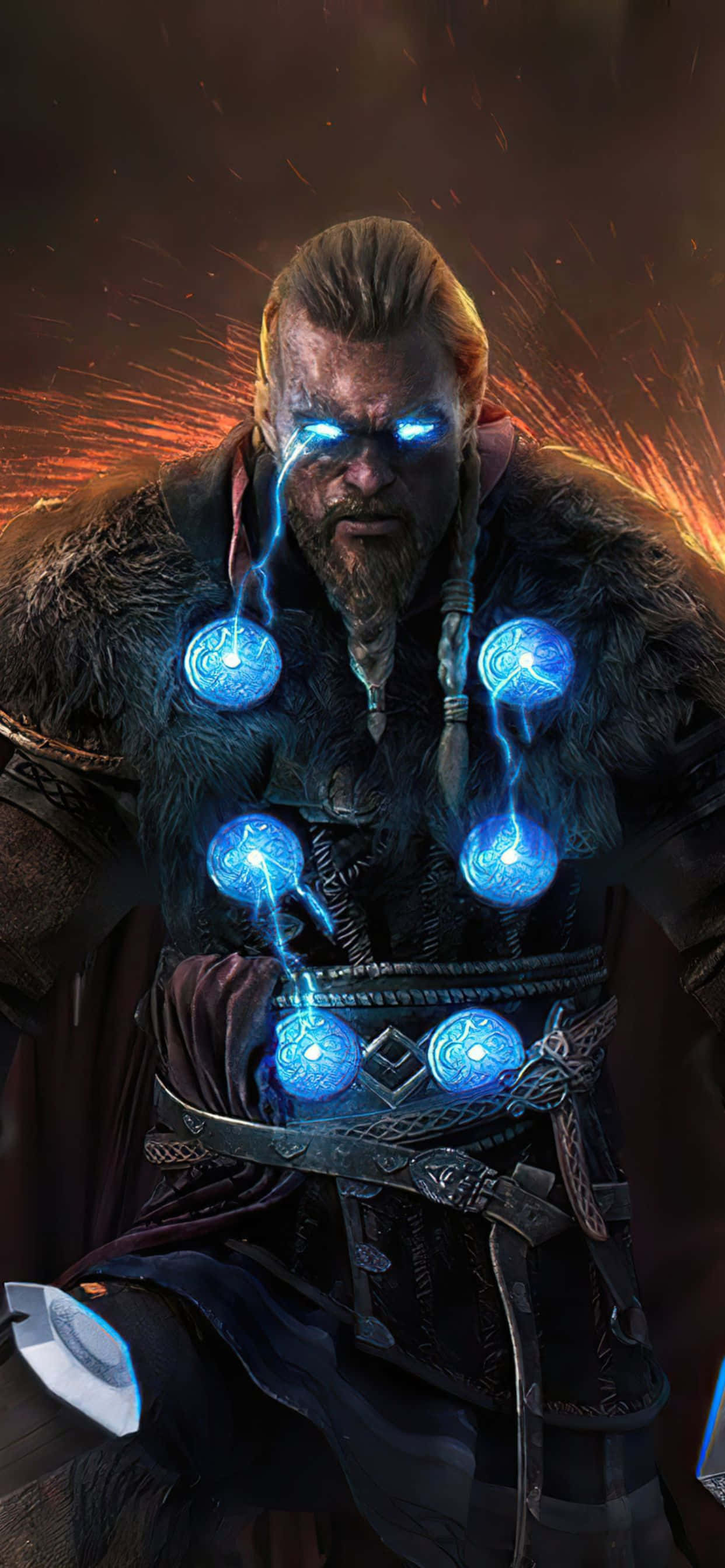 Viking Eivor Sanat Eseri iPhone Xs Max Assassin's Creed Valhalla Arka Planı Duvar Kağıdı