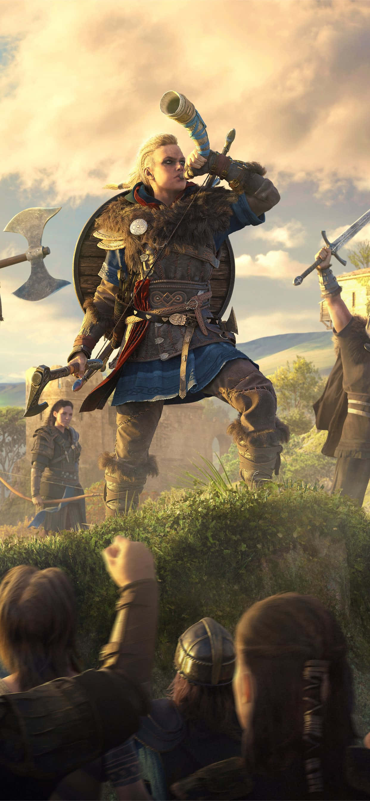 Vikings Gjallarhorn iPhone Xs Max Assassin's Creed Valhalla Duvar Kağıdı