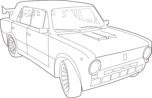 Vintage Araba Silüeti Duvar Kağıdı