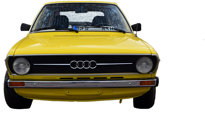 Vintage Sarı Audi Önden Görünüm Duvar Kağıdı
