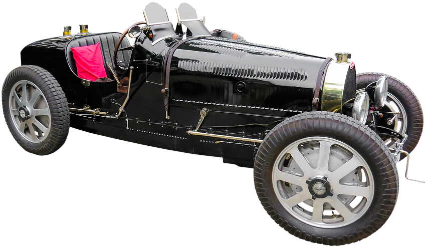 Vintage Siyah Bugatti Yarış Arabası Duvar Kağıdı