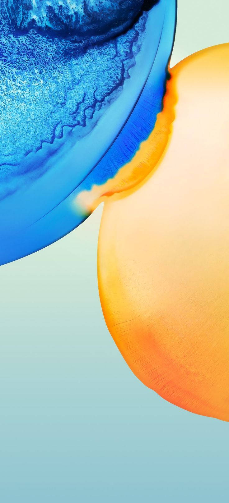 Vivo Y20 Mavi ve Turuncu Kabarcıklar Duvar Kağıdı
