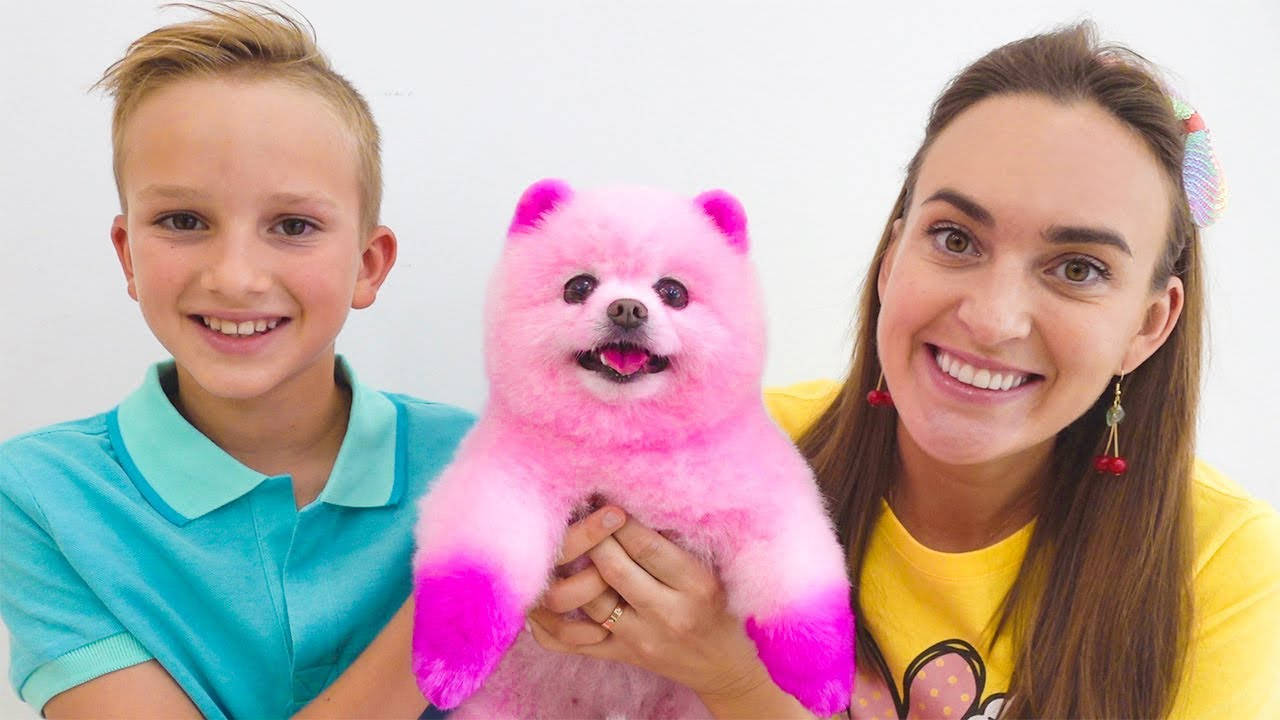 Vlad ve Niki Pembe Köpek Duvar Kağıdı