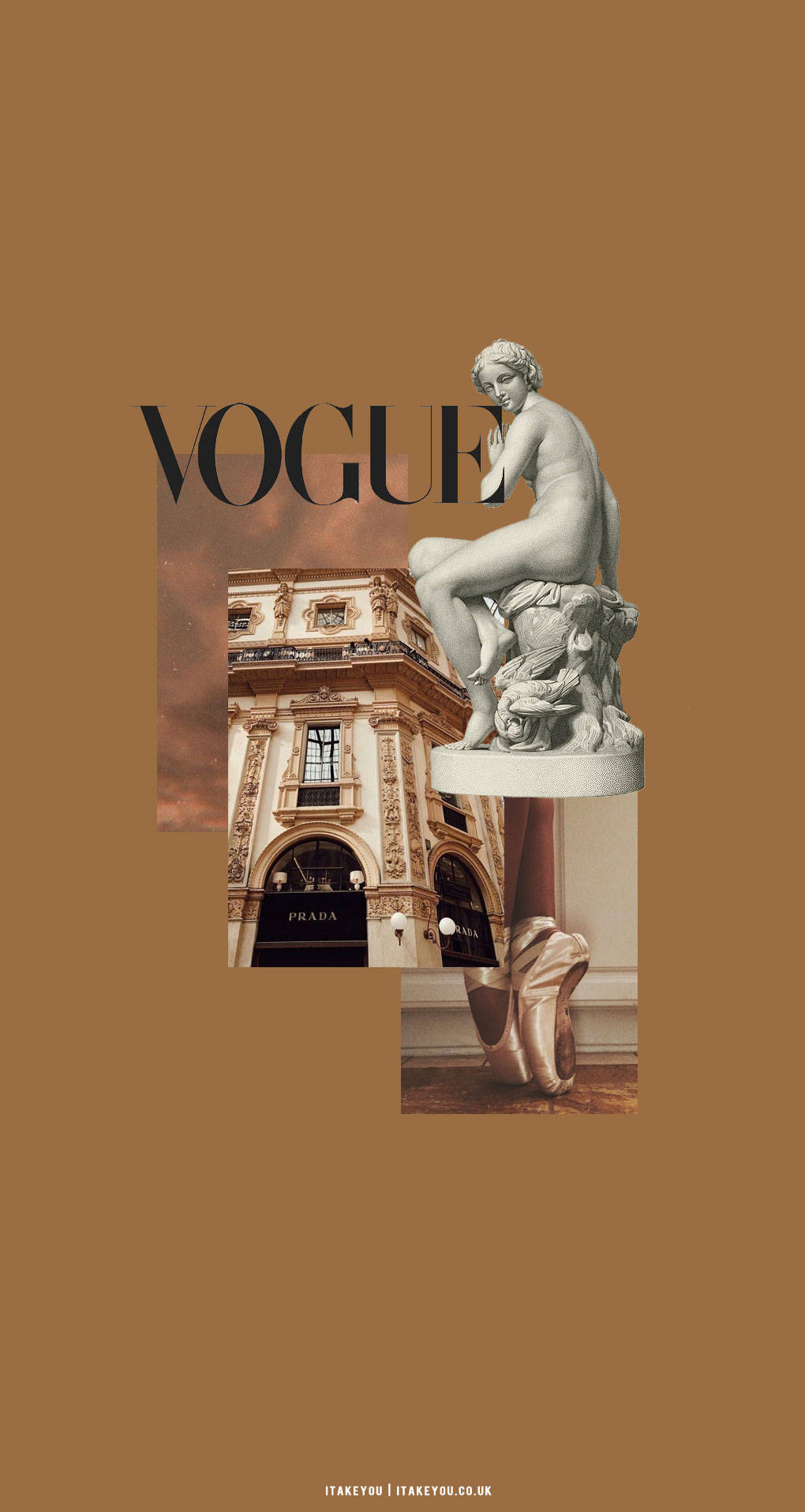 Vogue Dergisi Bej Kahverengi Estetiği Duvar Kağıdı