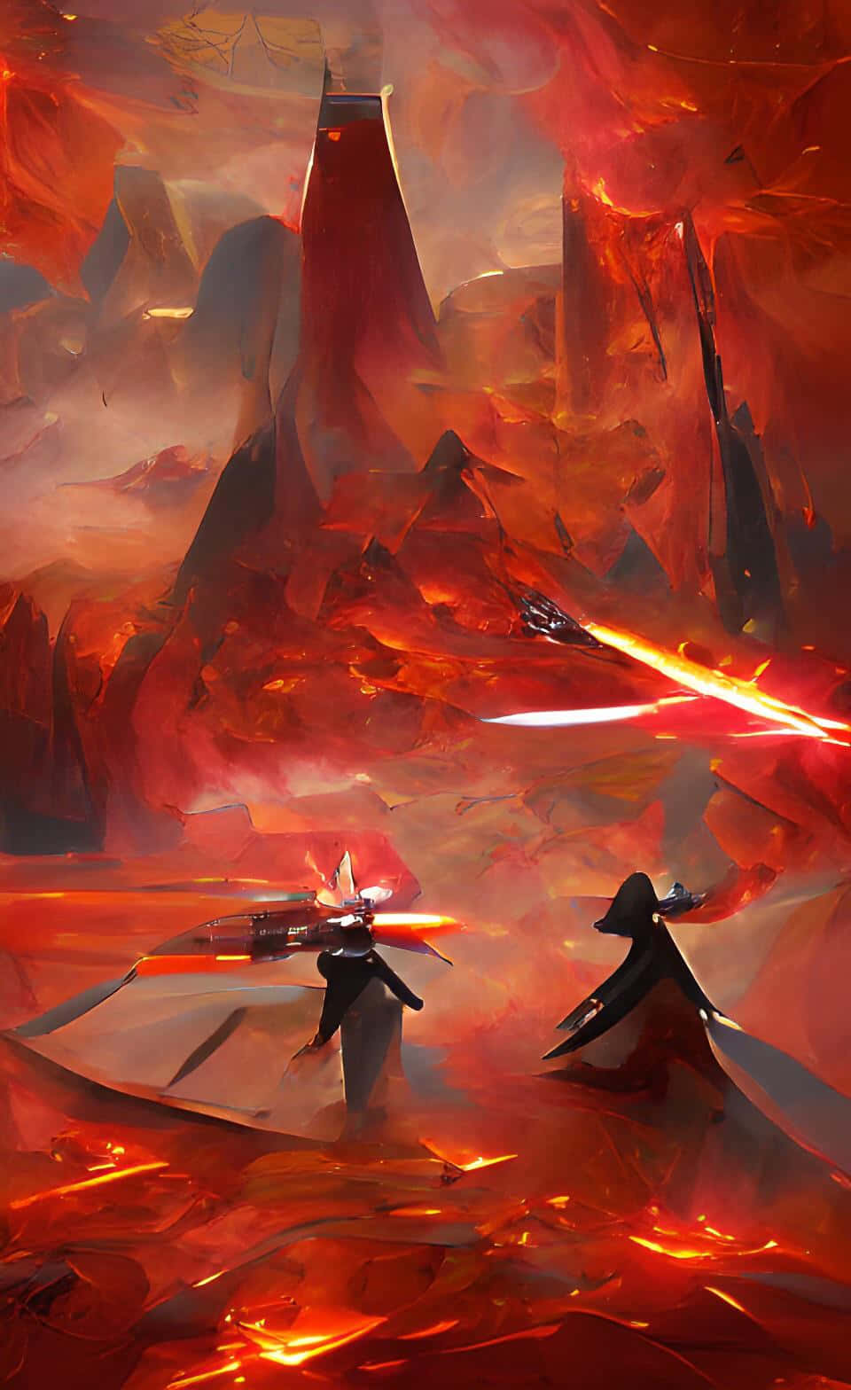 Volkanik Mustafar manzarasının muhteşem görüntüsü Duvar Kağıdı