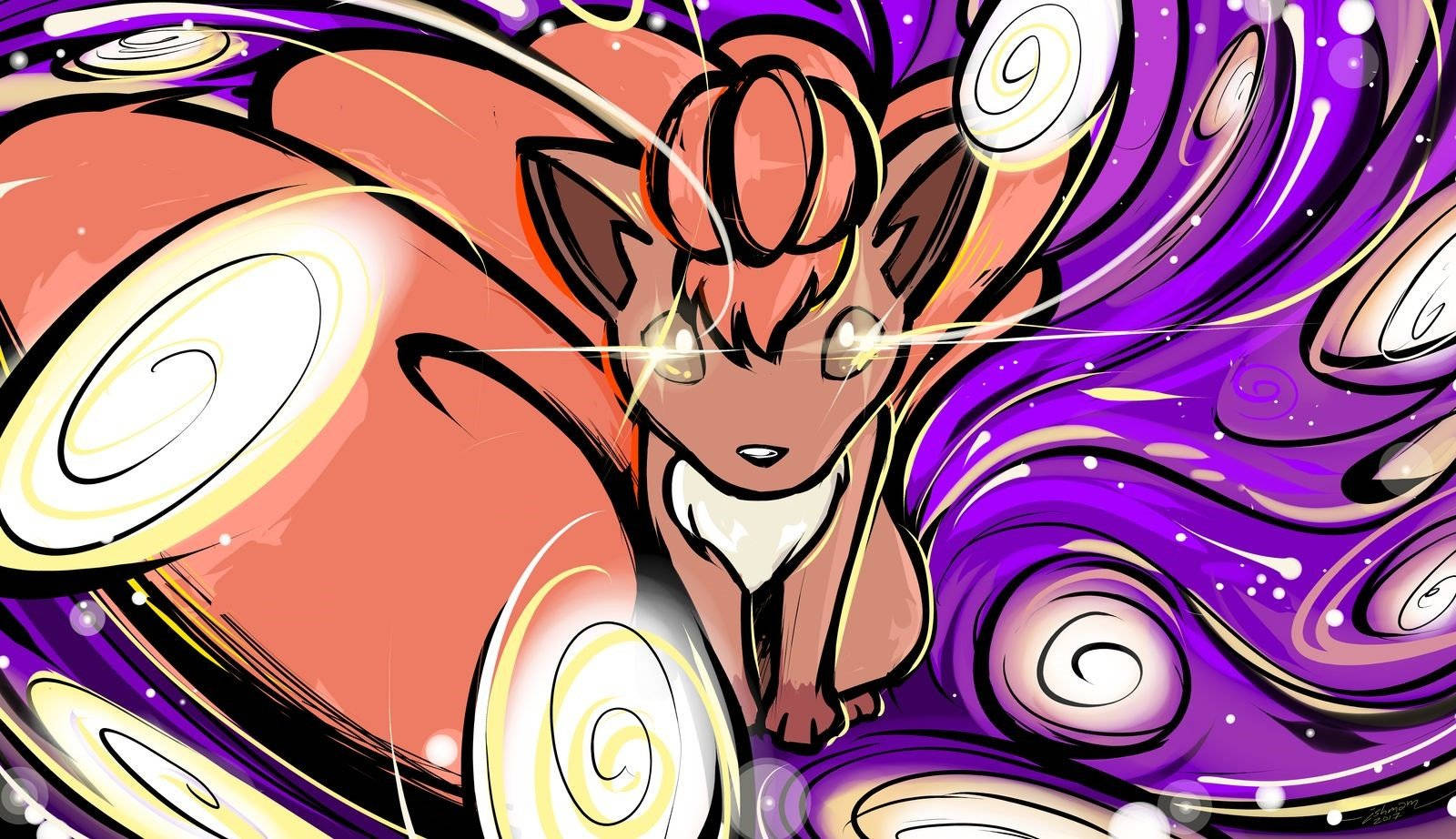 Vulpix Spiral Arka Planda Duvar Kağıdı