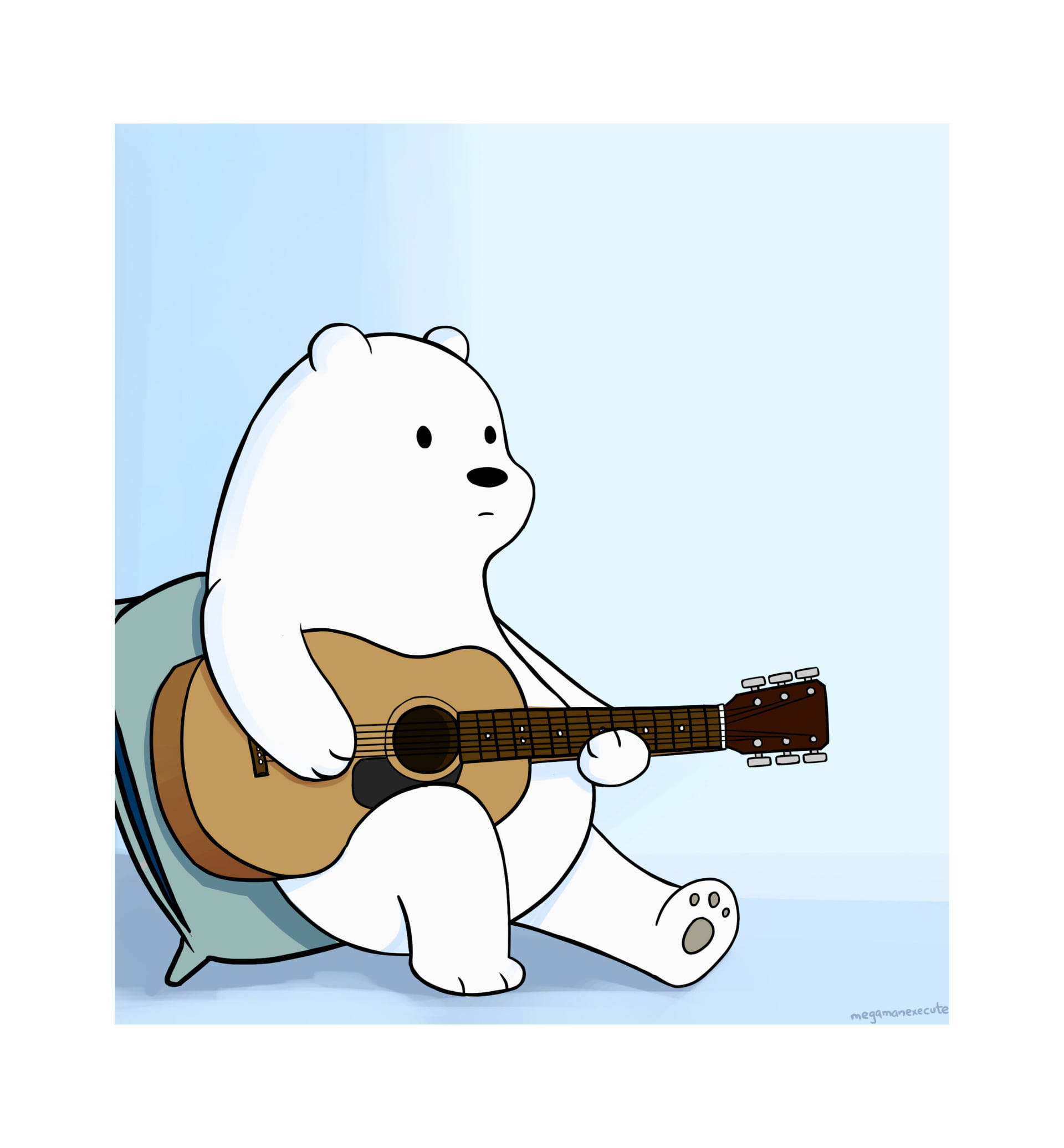 We Bare Bears Gitar Çalan Buz Ayı Duvar Kağıdı