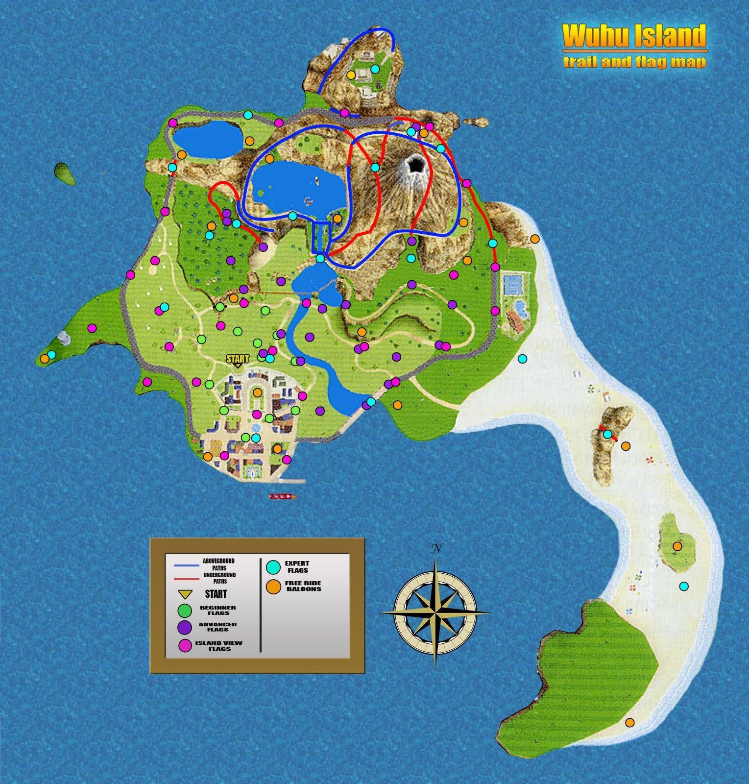 Wii Sports Resort Wuhu Adası Oyun Haritası Duvar Kağıdı
