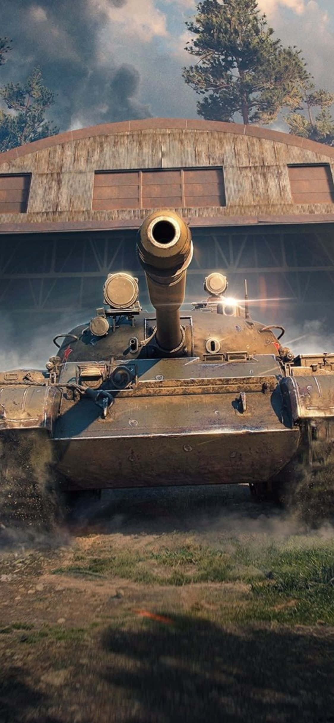 World of Tanks - Bir binanın önünde tank Duvar Kağıdı